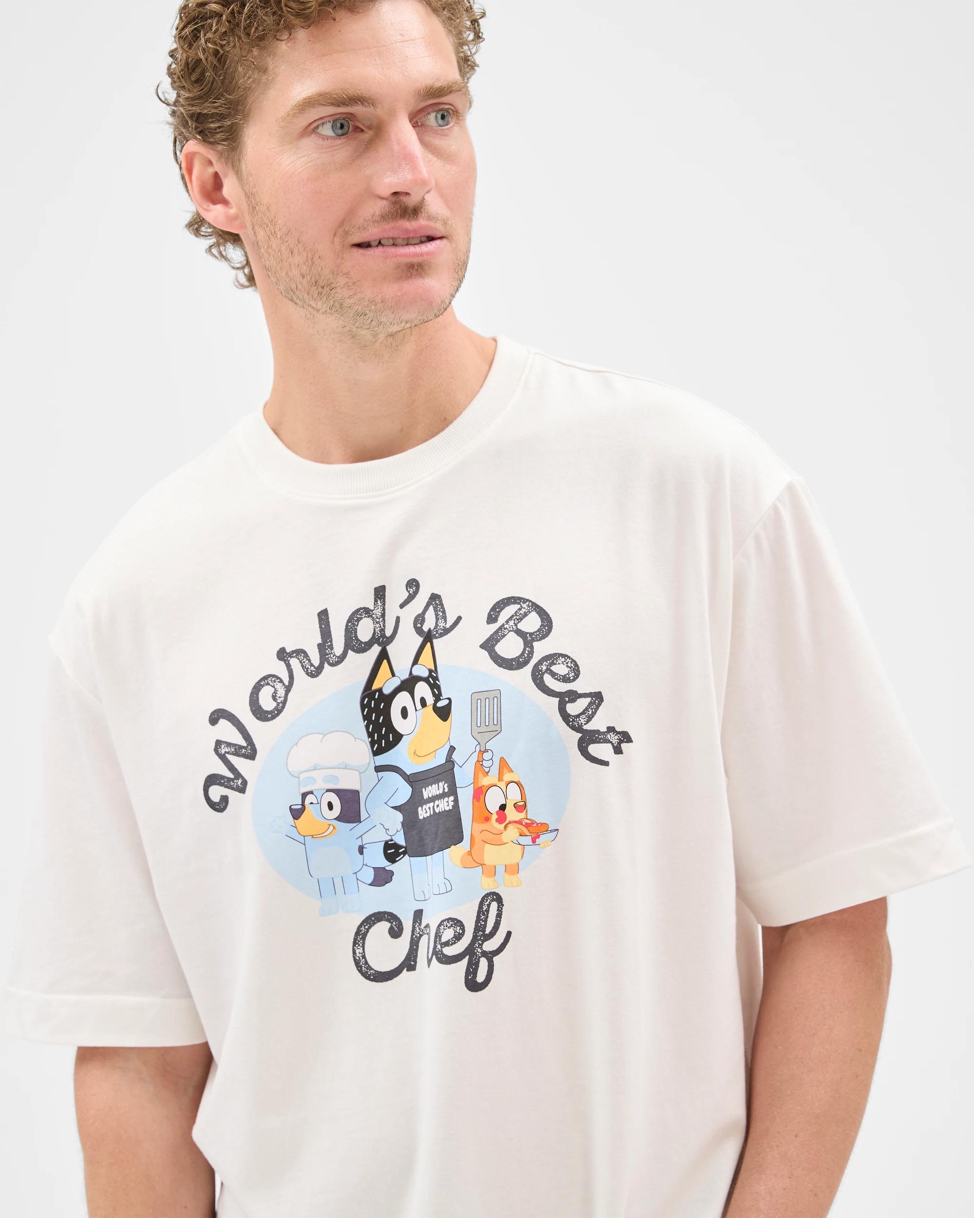 3 Bluey Australian Cotton Best Chef T-Shirt WHITE, 3 of 7