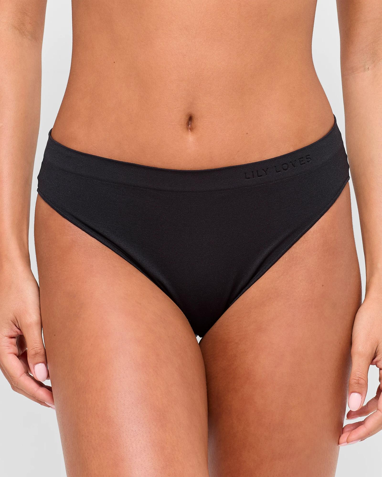 2 2 Pack Seamfree Embossed Bikini Briefs - Lily Loves BLACK, 2 of 4