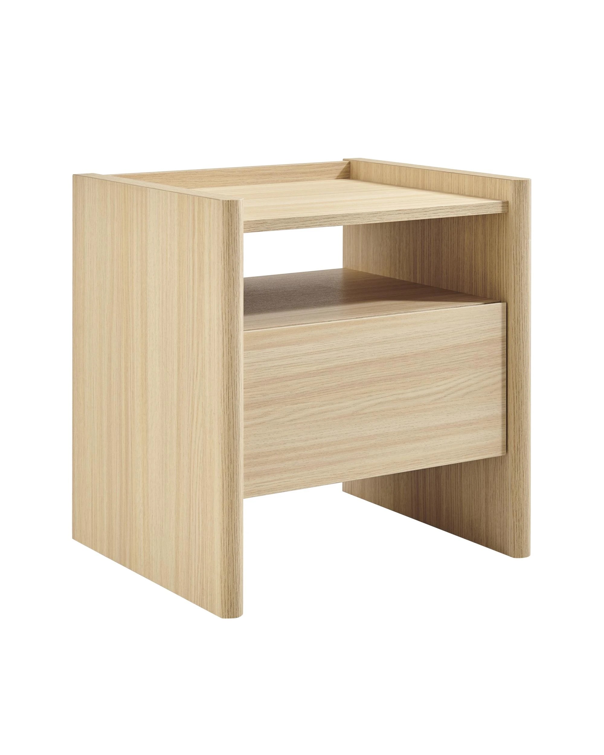1 Kodu Bedside Unit Nightstand Side Table 1 Drawer Oak - Natural, 1 of 10