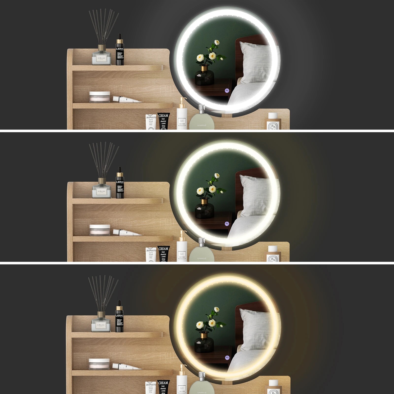 10 Alfordson Dressing Table Stool Set Makeup Mirror Vanity LED Light - Natural, 10 of 10