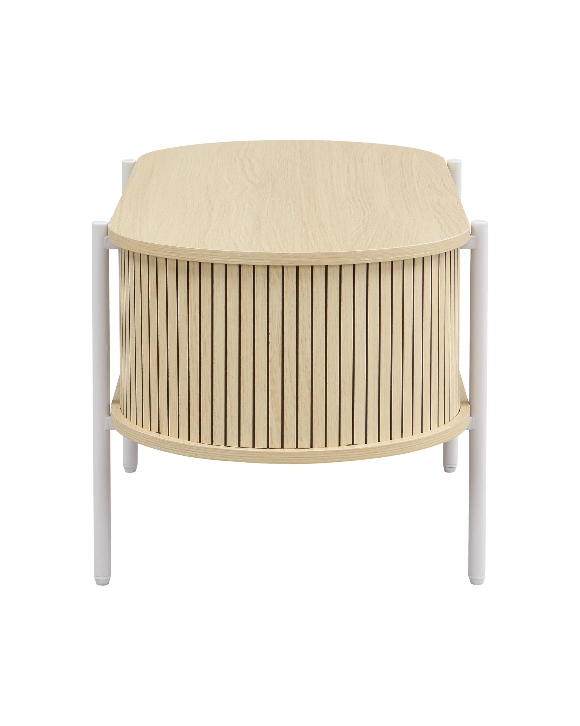 5 Kodu Coffee Table Oval Light Oak - White, 5 of 8