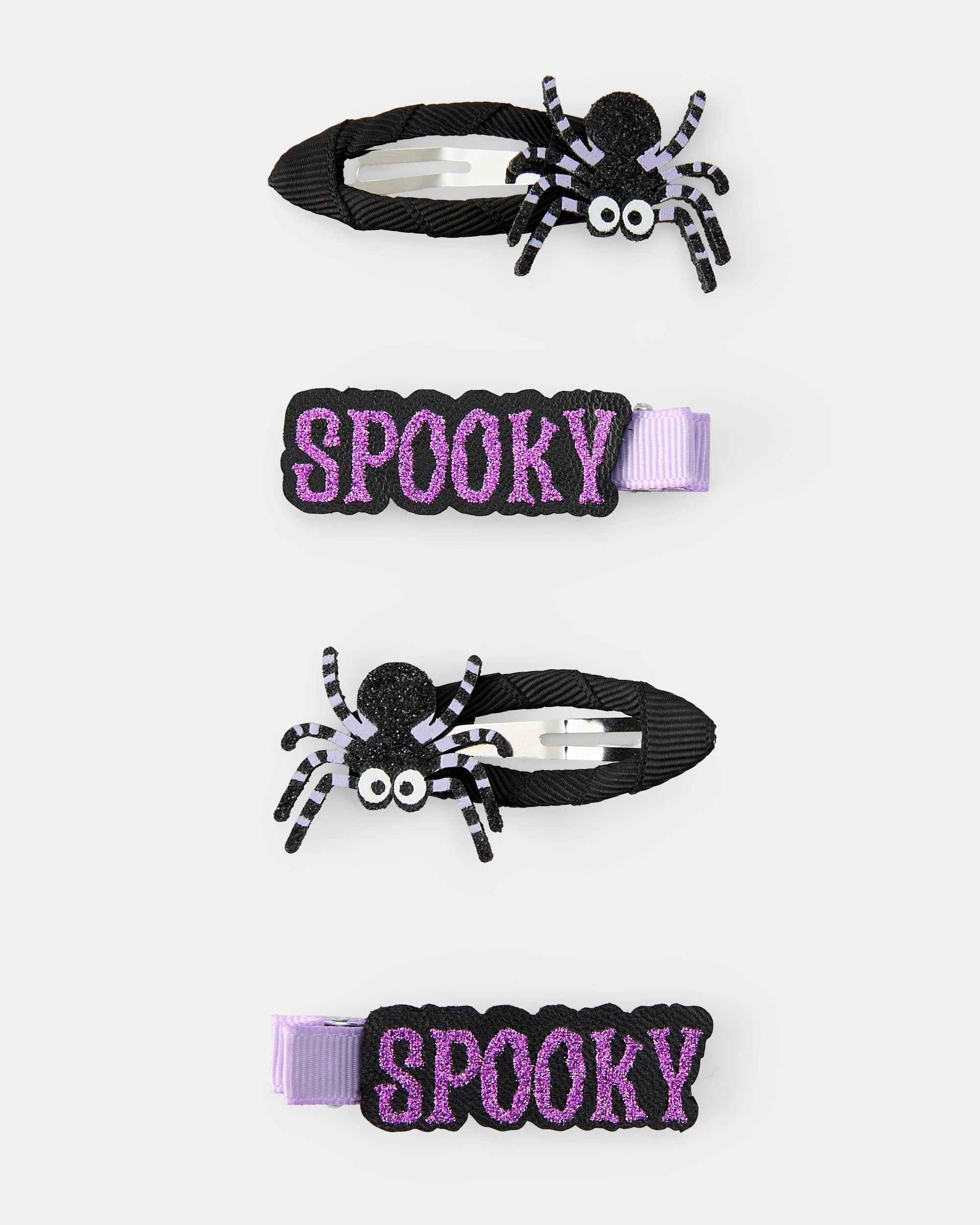1 4 Pack Halloween Spooky & Spider Hair Clips, 1 of 3