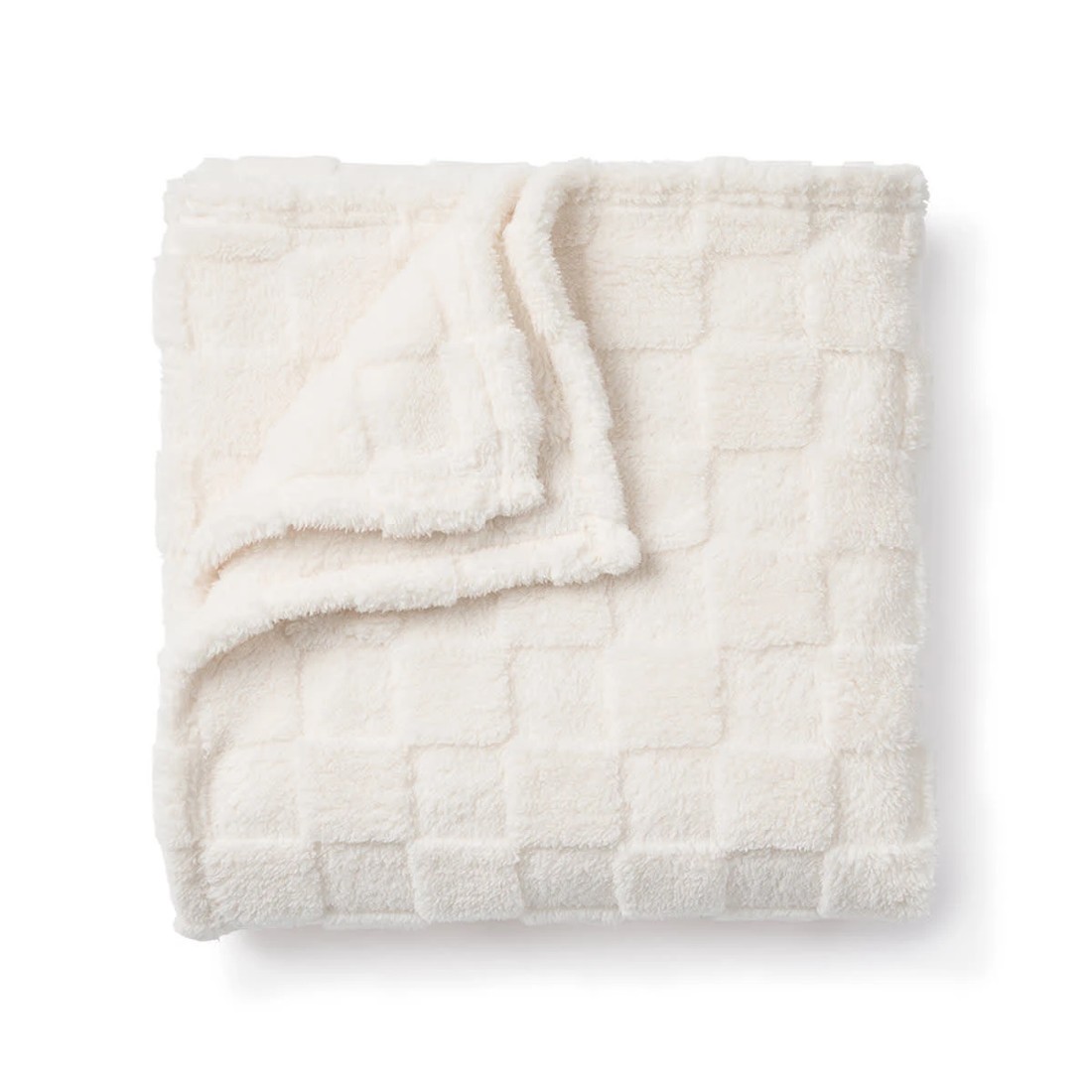 4 Soft Check Throw - Off White, 4 of 6