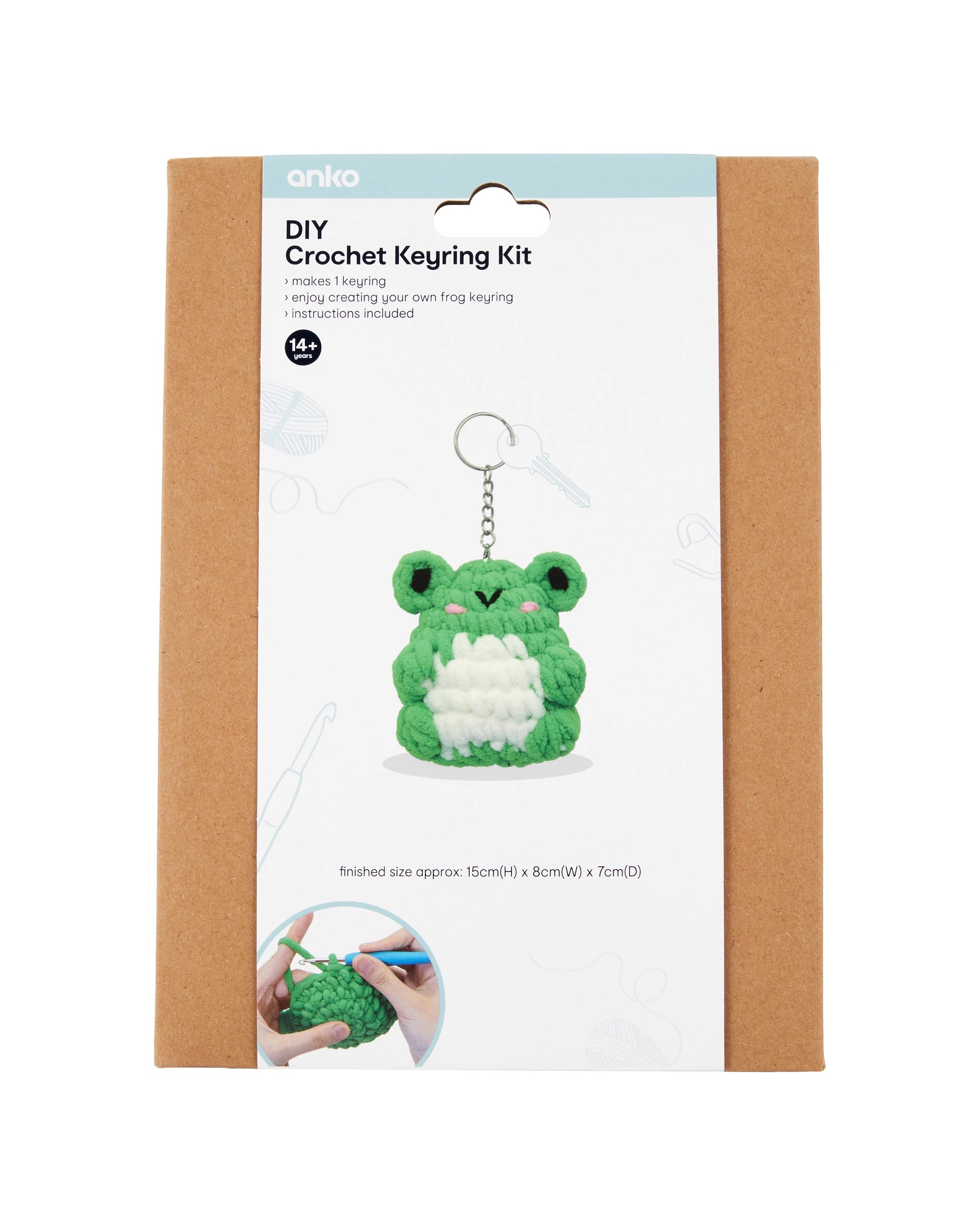 1 DIY Crochet Keyring Kit - Frog, 1 of 3