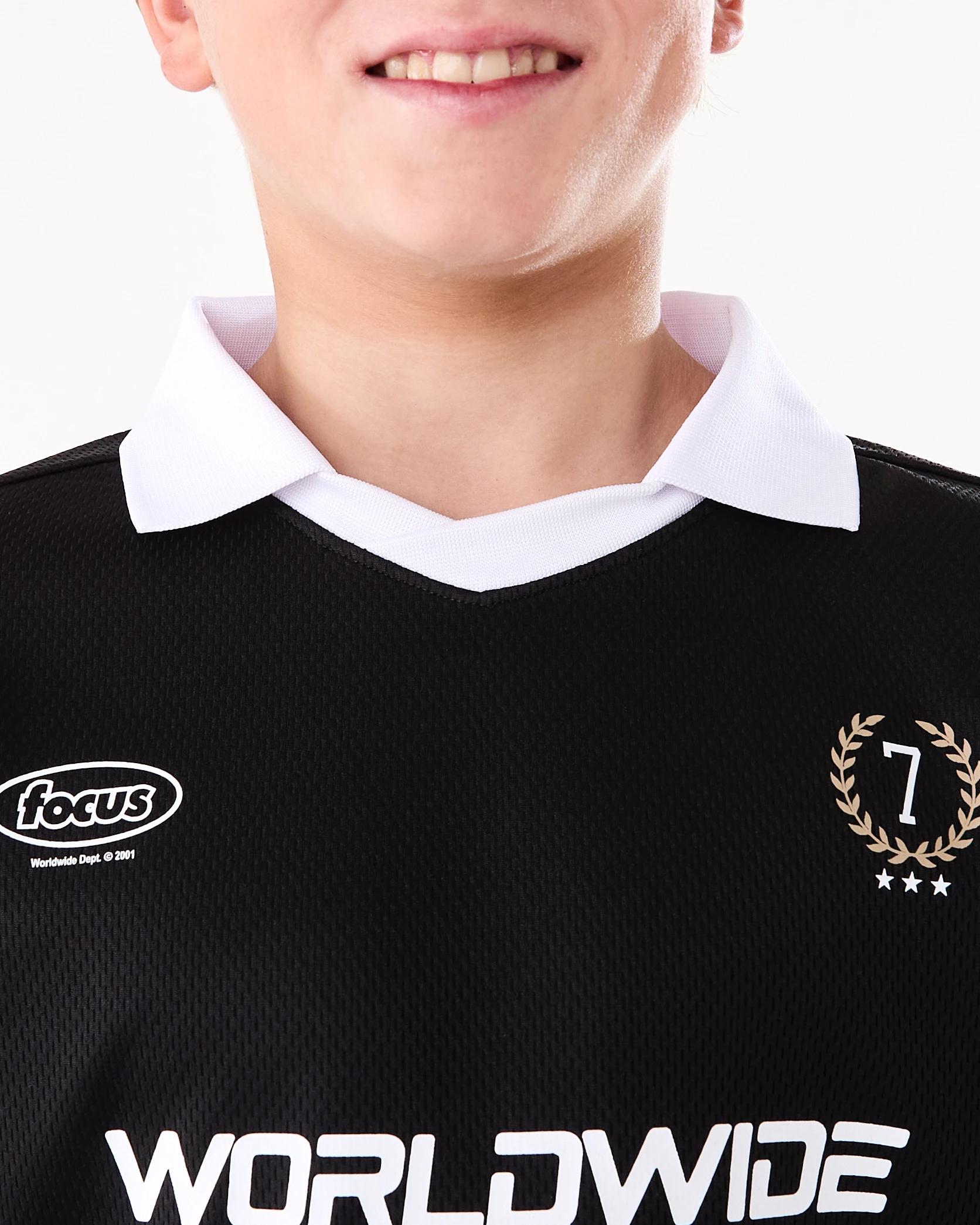 4 Short Sleeve Mesh Collar T-shirt Blk Varsit, 4 of 7