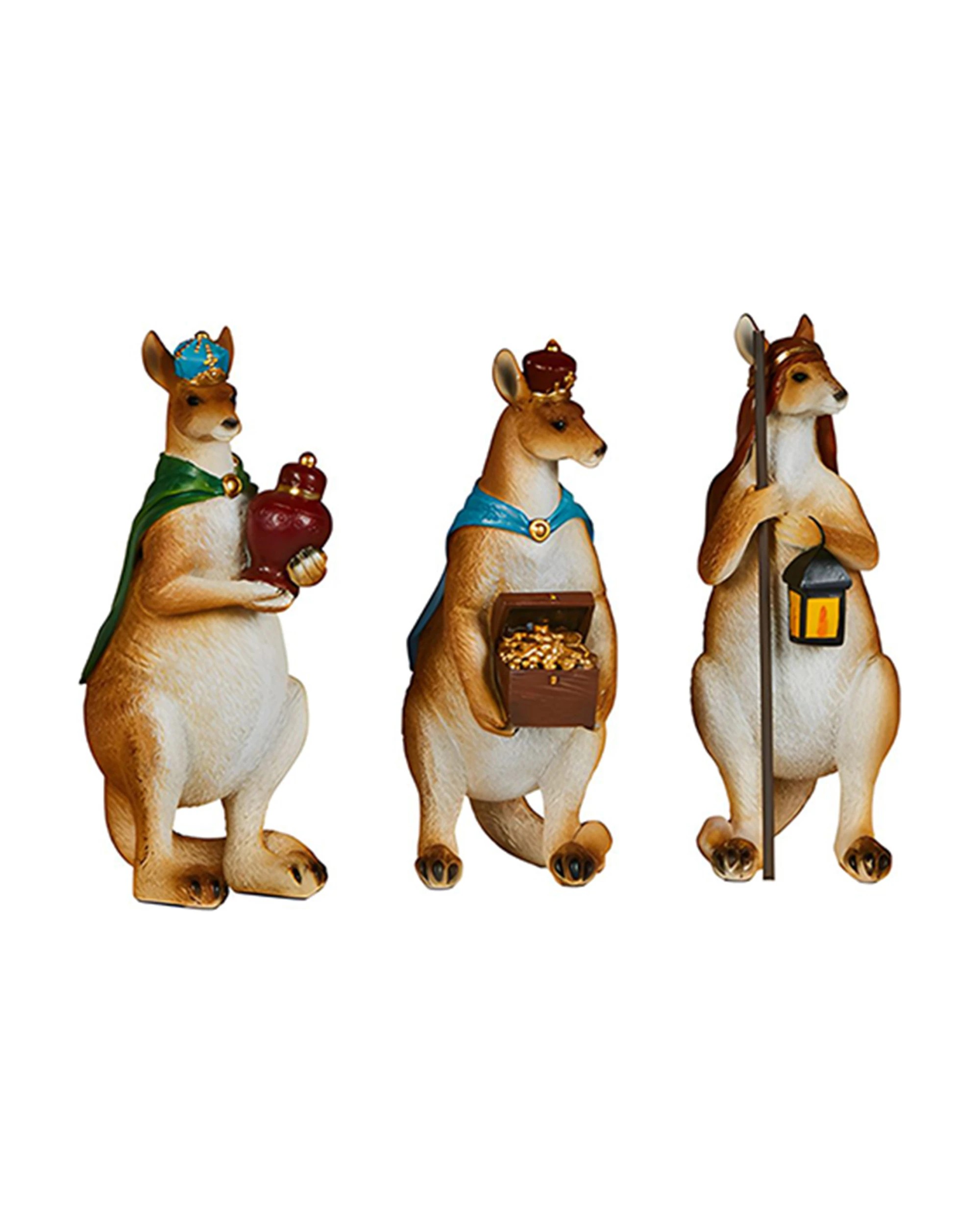2 Christabelle 17cm Kangaroo Christmas Nativity Scene Christmas Tree Decoration Ornaments 7 Piece Set, 2 of 3