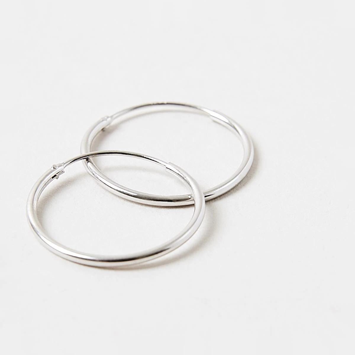 3 Sterling Silver Hoop Earrings Silver, 3 of 6