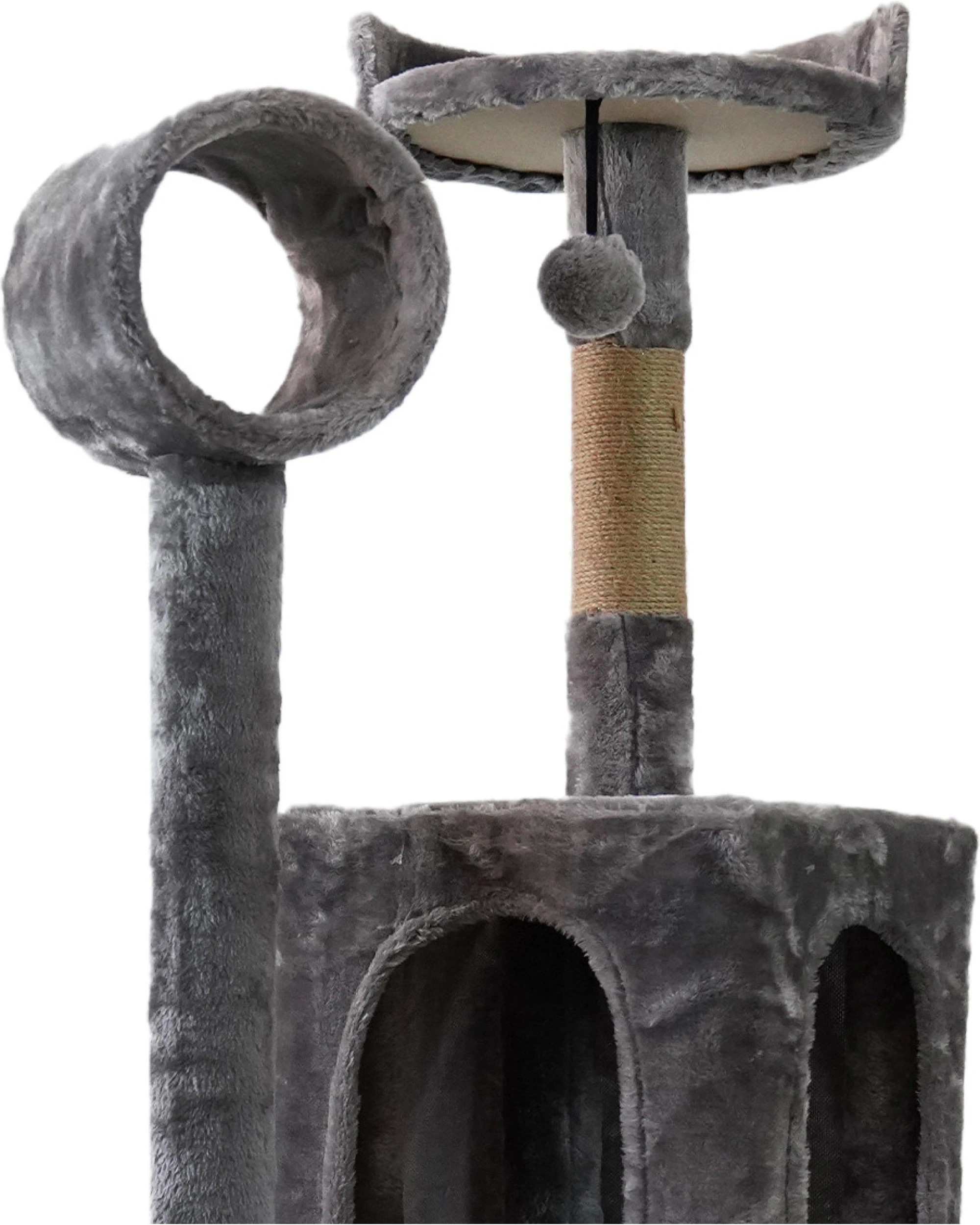 2 Furtastic 135cm Cat Tree Scratching Post - Dark Grey, 2 of 6