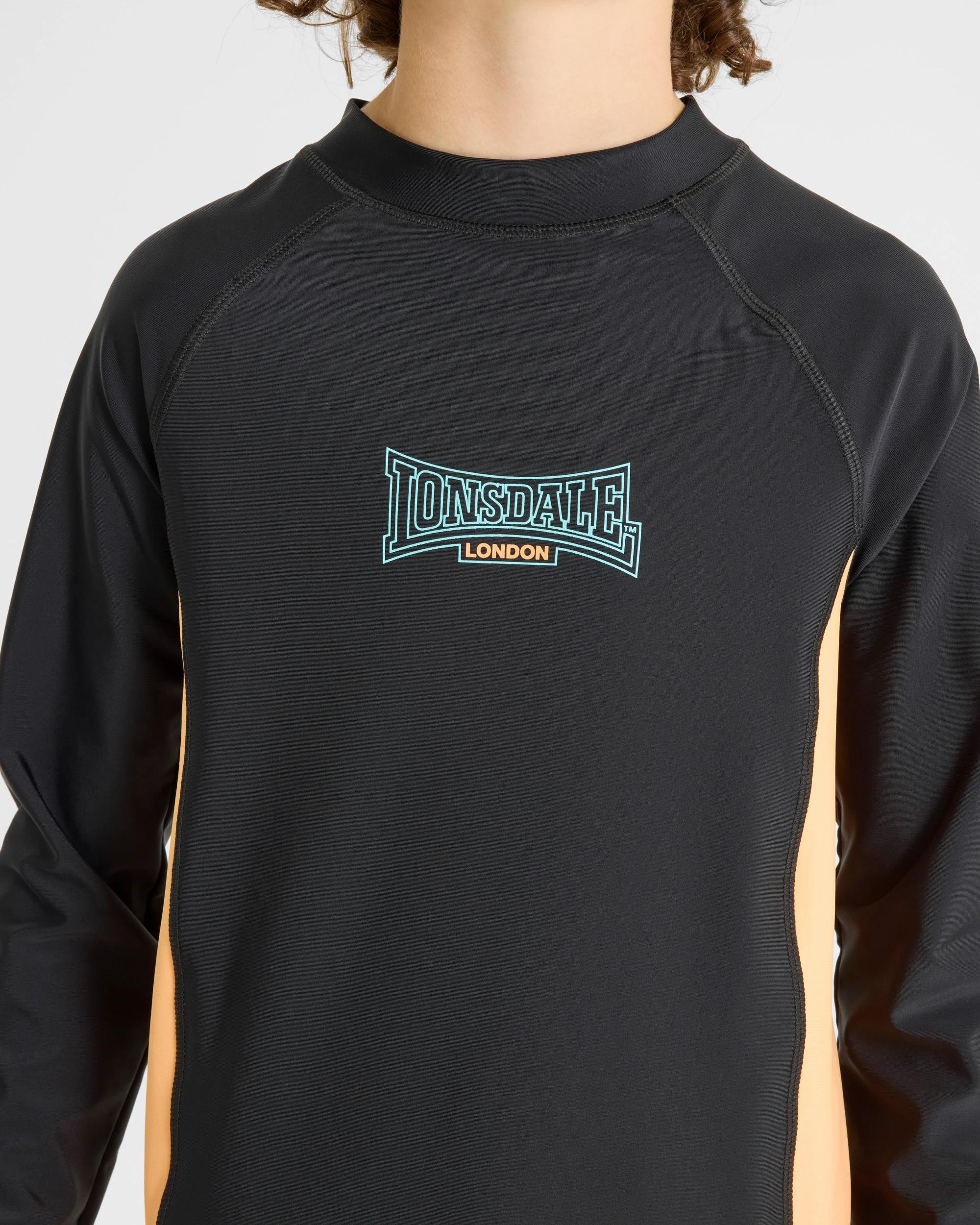 4 Lonsdale London Long Sleeve Swell Rash Top BLACK, 4 of 5
