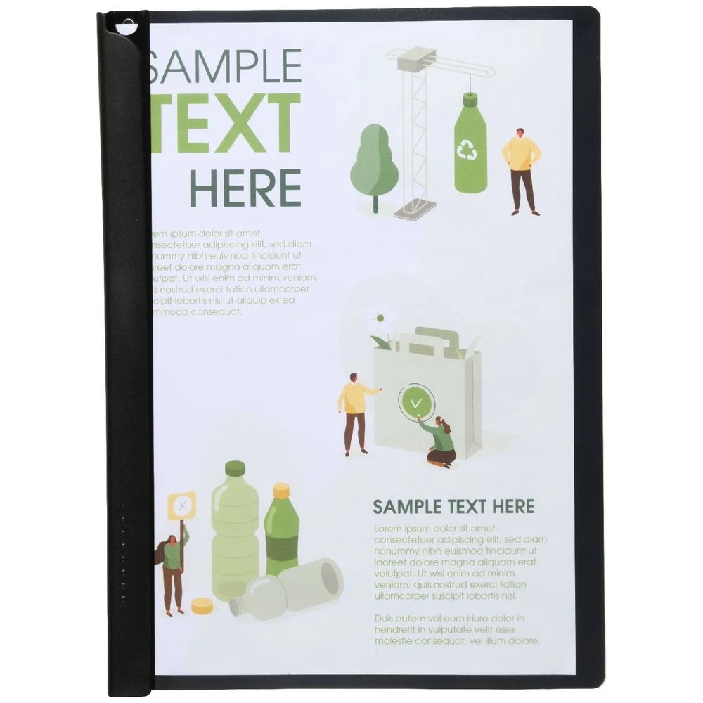 4 J.Burrows A4 Clamp Files 5 Pack Black, 4 of 4