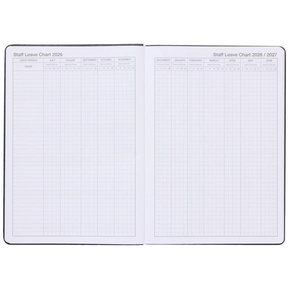 5 J.Burrows A4 Week-To-View Embossed Diary FY26/27 Black, 5 of 6