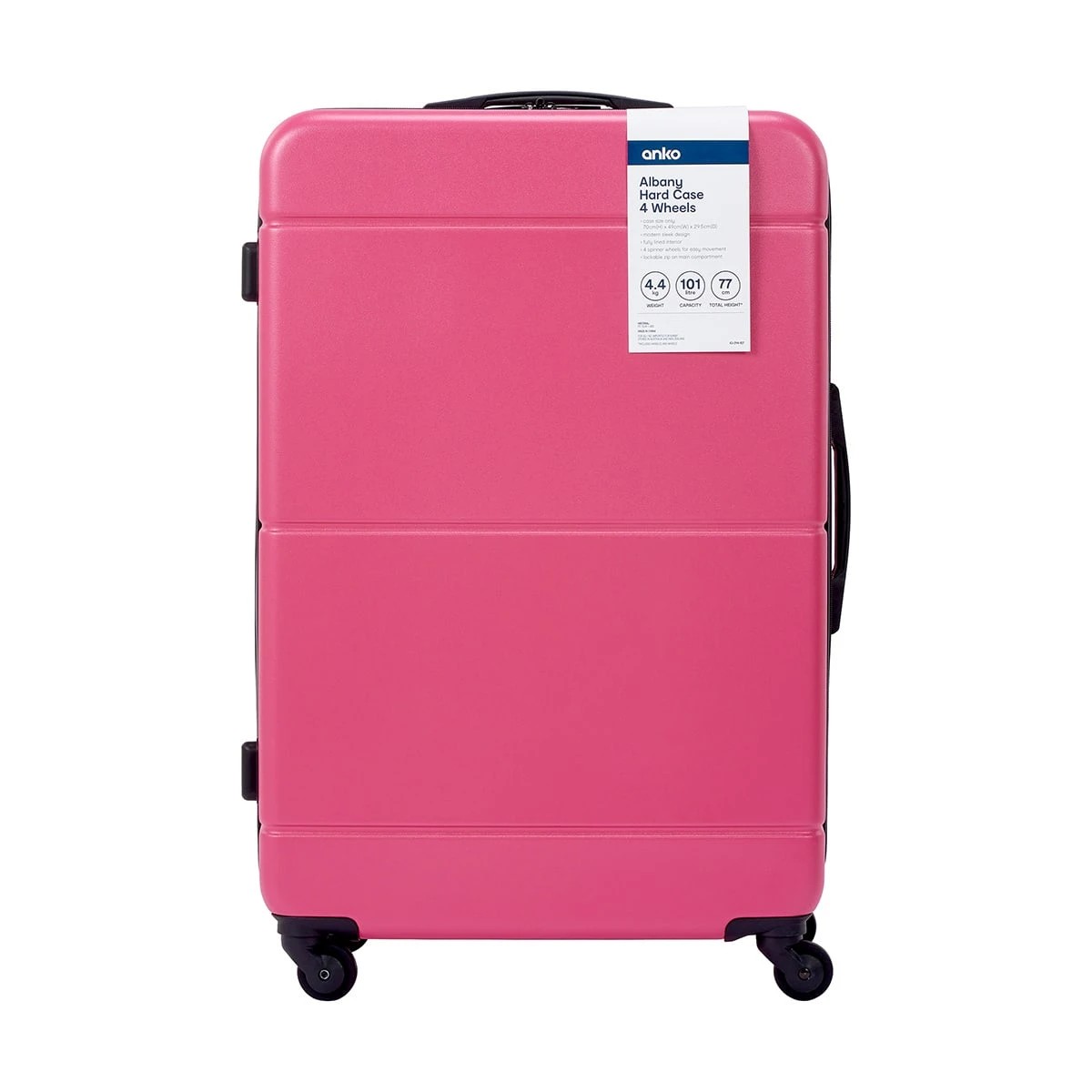 8 70cm 4 Wheels Albany Hard Case - Hot Pink, 8 of 8