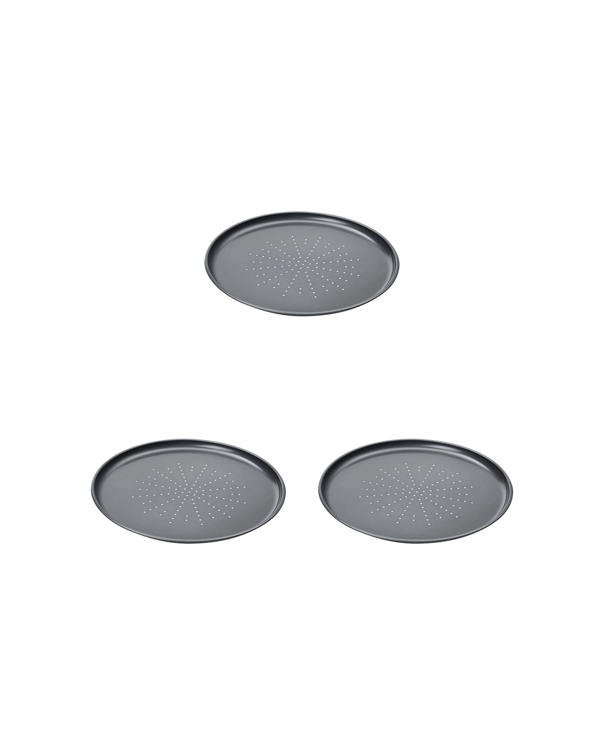 1 Wiltshire 3PK Easybake Round Oven/Dishwasher Safe Pizza Pan Crisper 31x1.5cm - Grey, 1 of 4