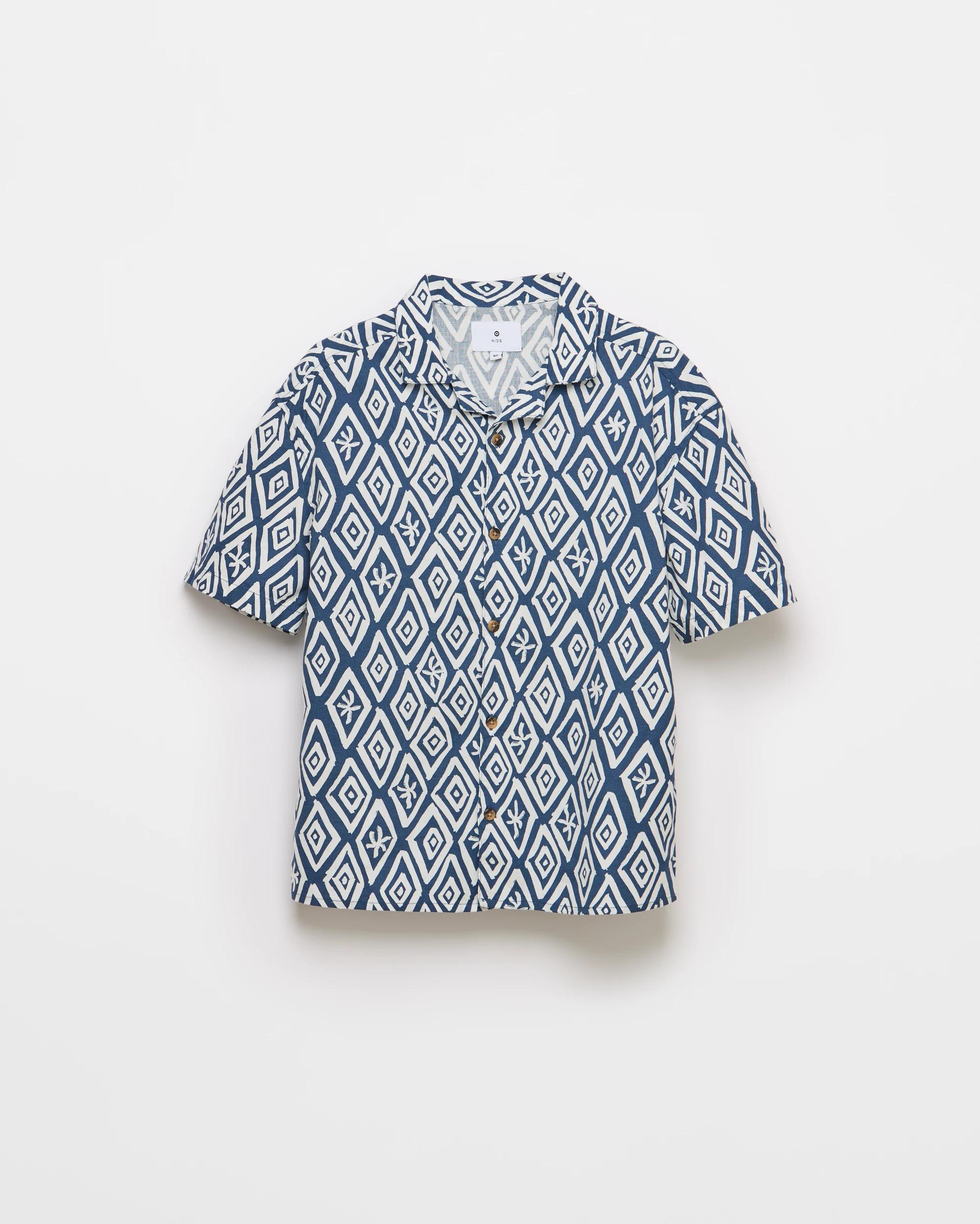 5 Target Woven Short Sleeve Shirt BLUE GEO, 5 of 6