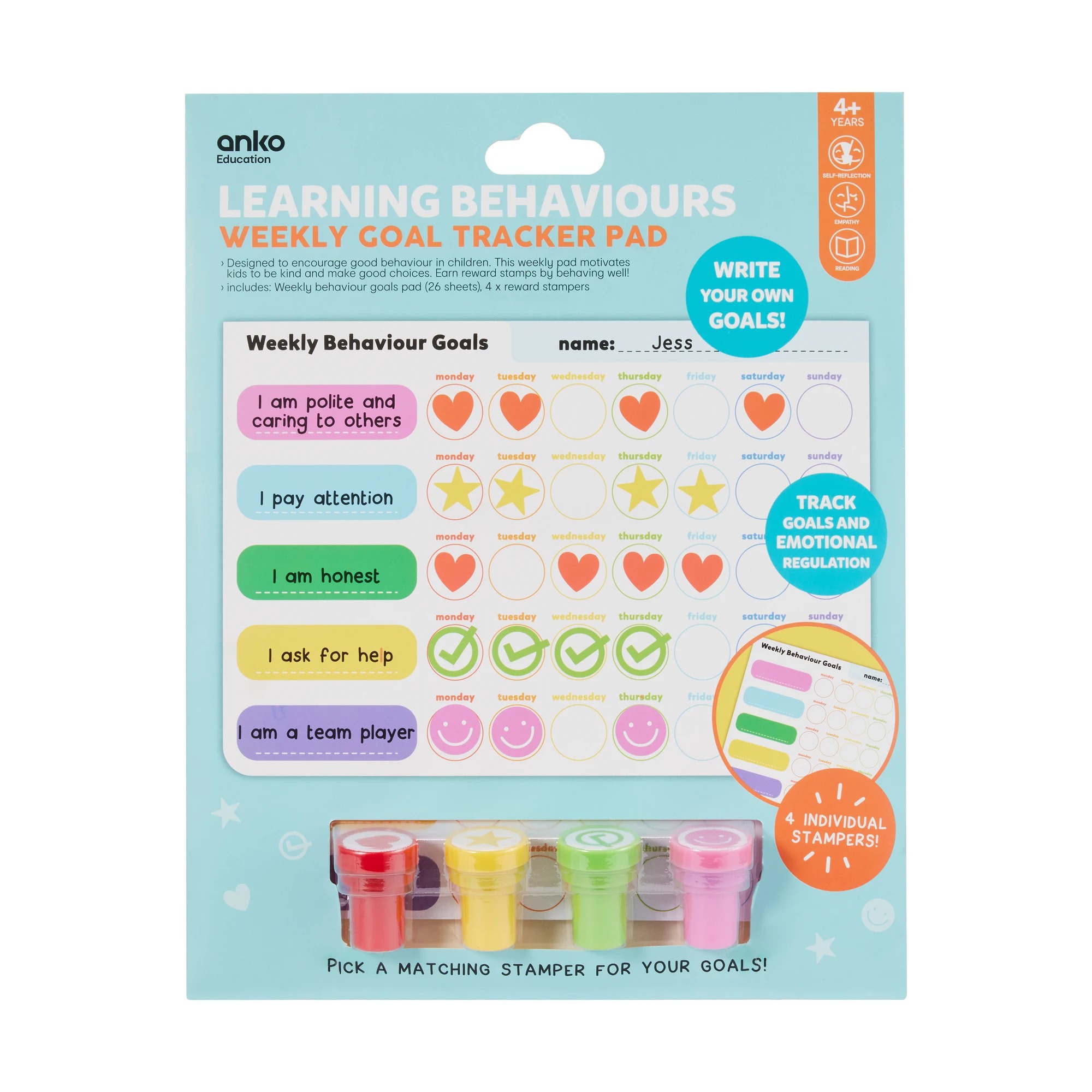 1 Learning Behaviours Weekly Goal Tracker Pad, 1 of 8