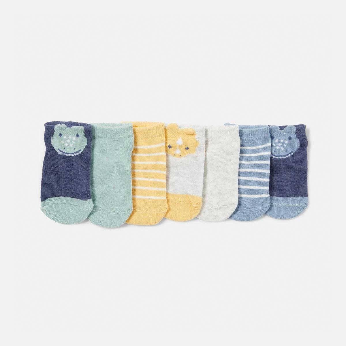 1 7 Pack Novelty Low Cut Socks Dino A, 1 of 3