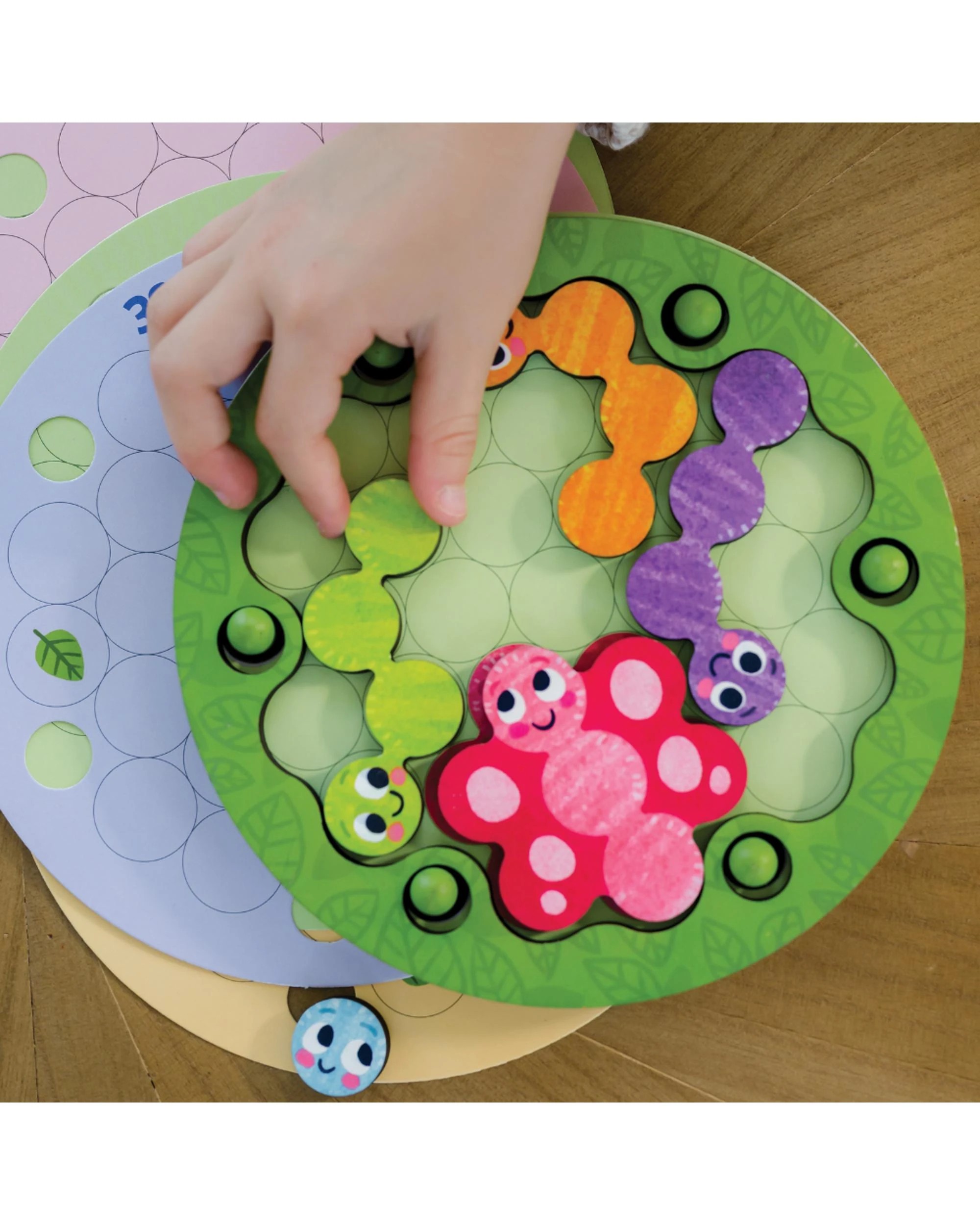 3 Color Clue Caterpillar Board Game, 3 of 3