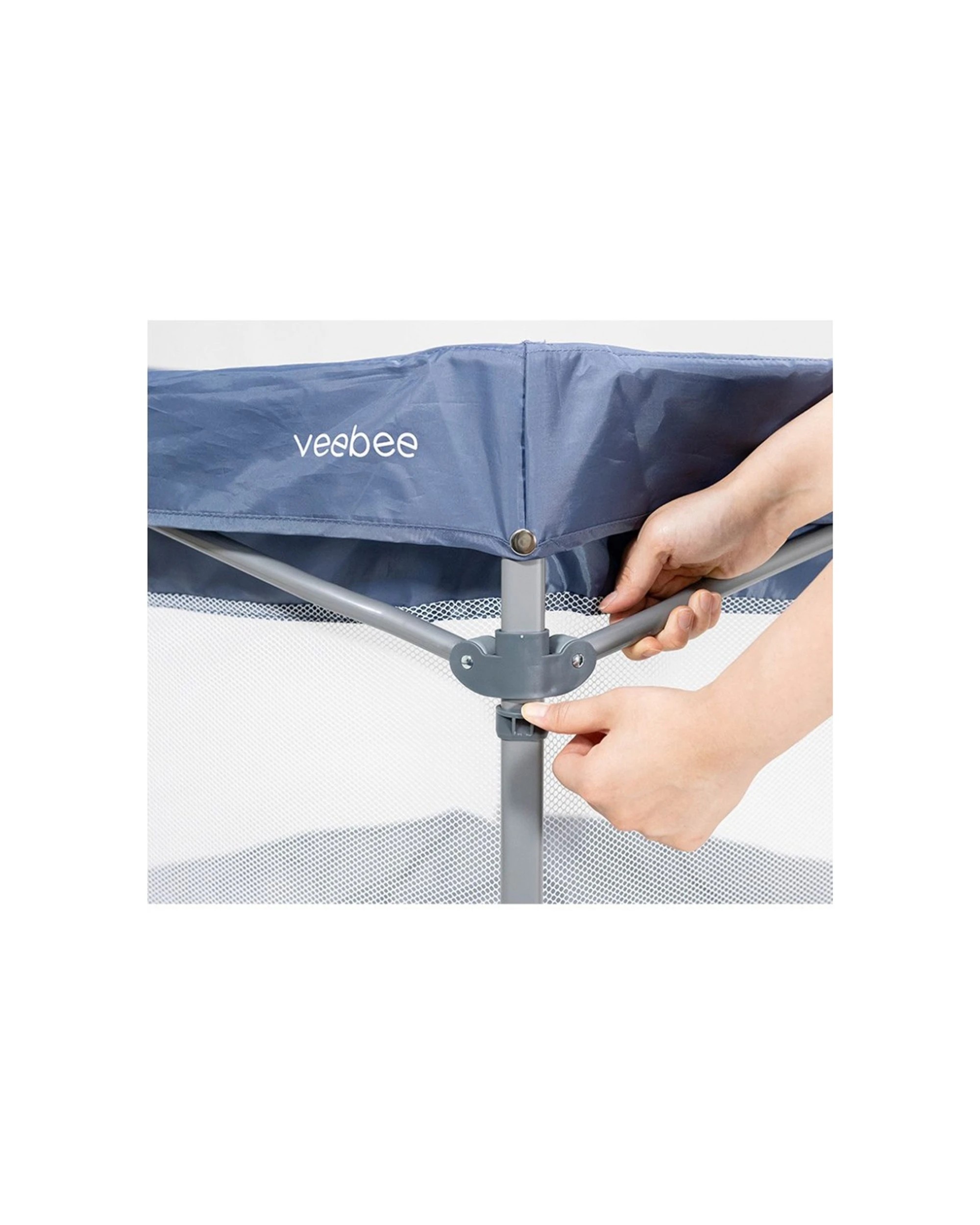 4 VeeBee Play Yard Koop Portable Mesh Walls Zipper Door Travel Playpen - Multi, 4 of 6