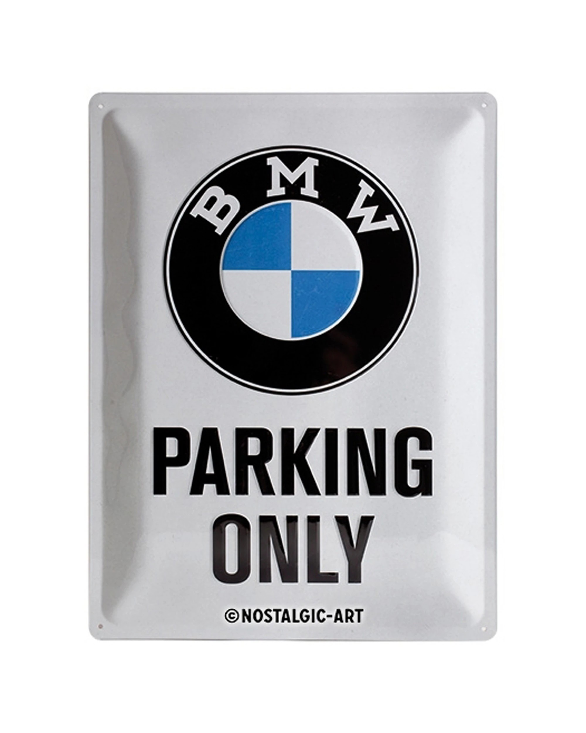 2 Nostalgic-Art Large 30x40cm Metal Wall Art Sign Plaque - BMW Parking Only - White, 2 of 5