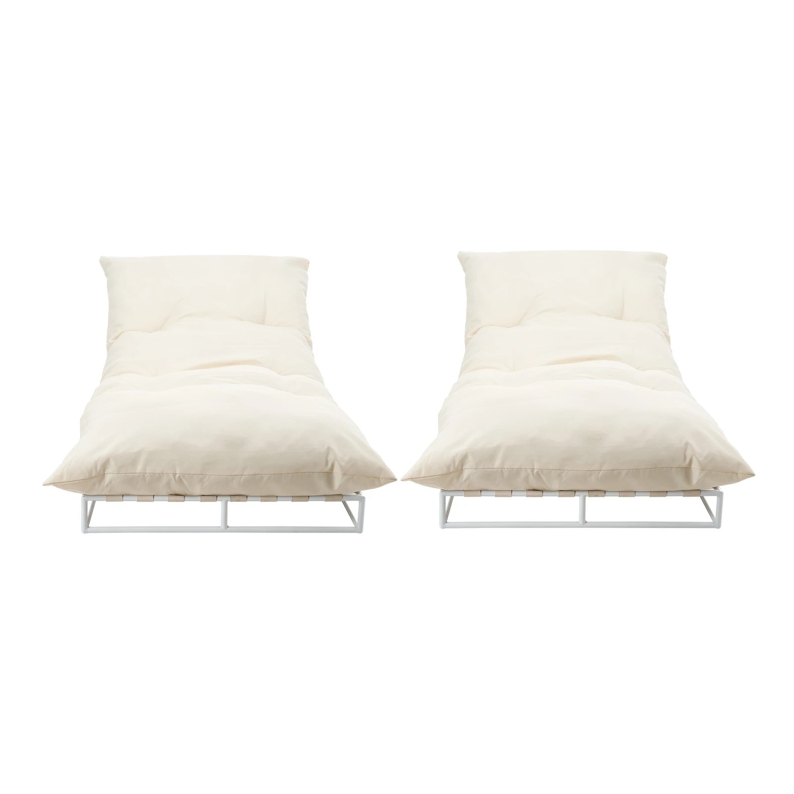 6 Livsip 2pcs Outdoor Sun Lounge Day Bed Patio Garden Chairs
 - Beige, 6 of 9