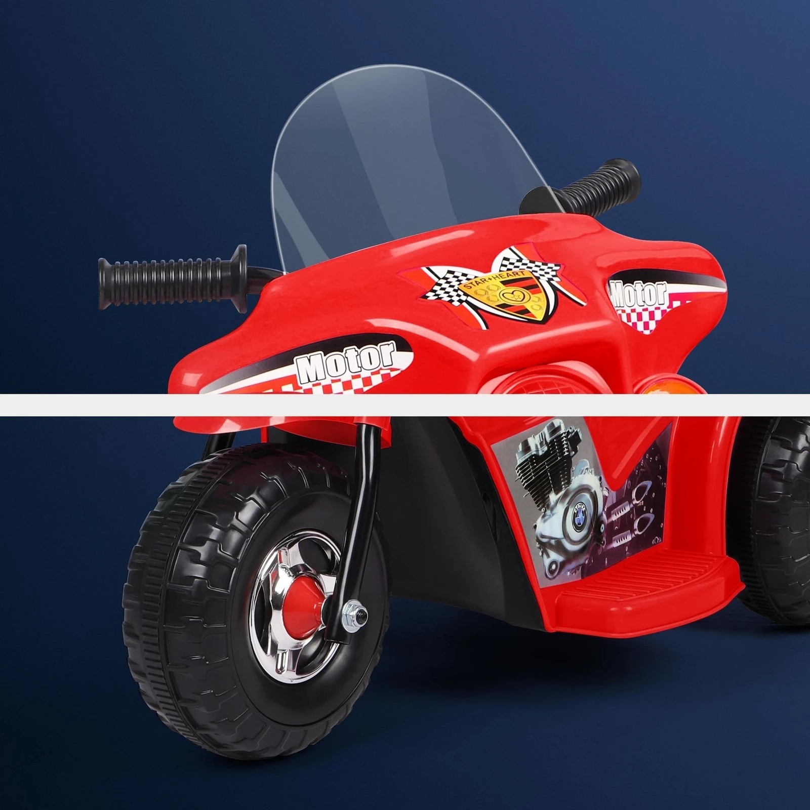6 Alfordson Kids Ride On Car Police Motorcycle 6V Electric Toy 25W Motor MP3 - Red, 6 of 9