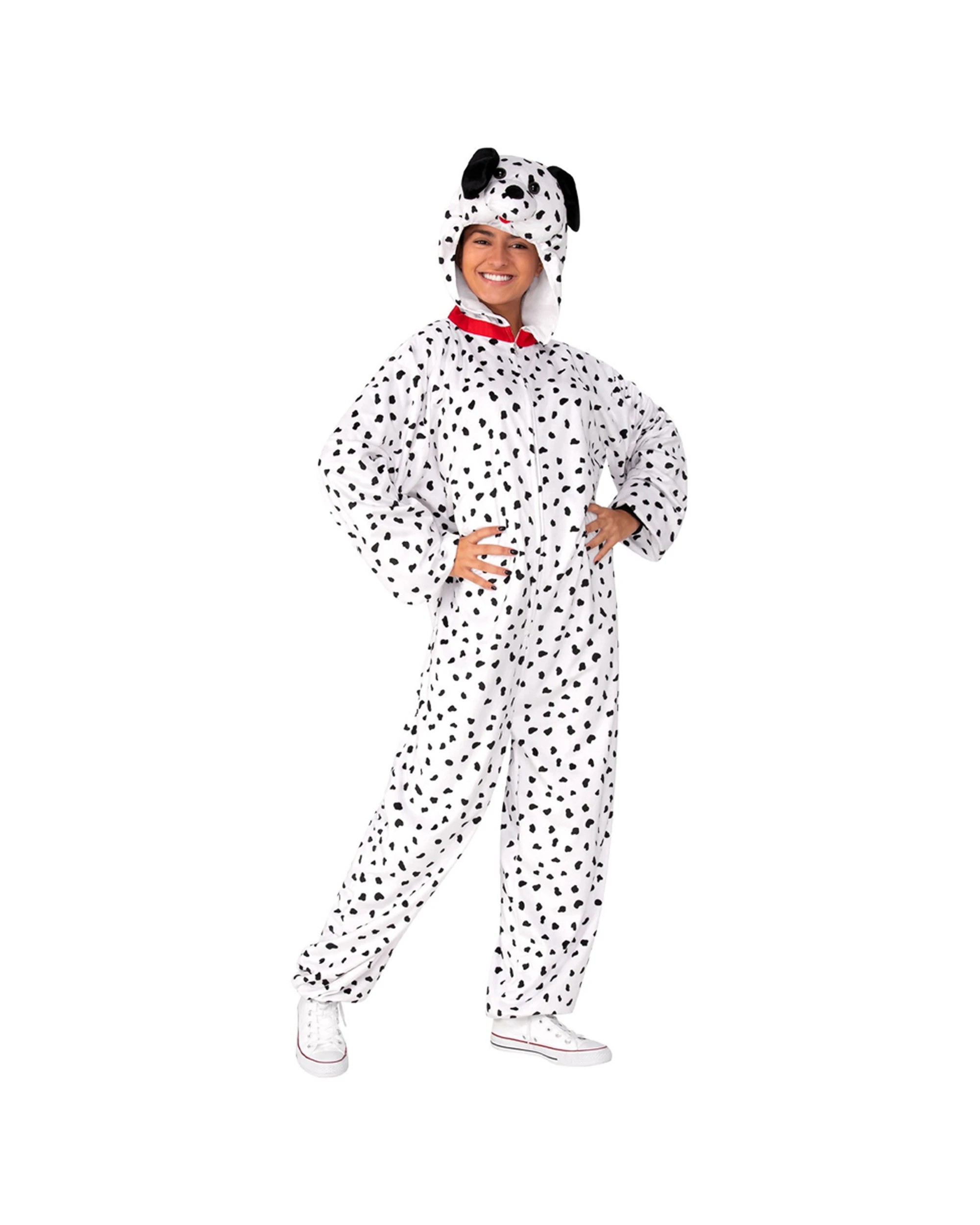 3 Rubies Dalmatian One Piece Costume Unisex Size S-m Plush Dog Outfit - Halloween Dress Up - White, 3 of 5