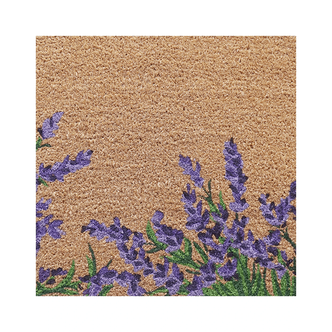2 Solemate PVC Backed Coir Lavender Bush 45x75cm Slimline Outdoor Doormat - Natural, 2 of 4