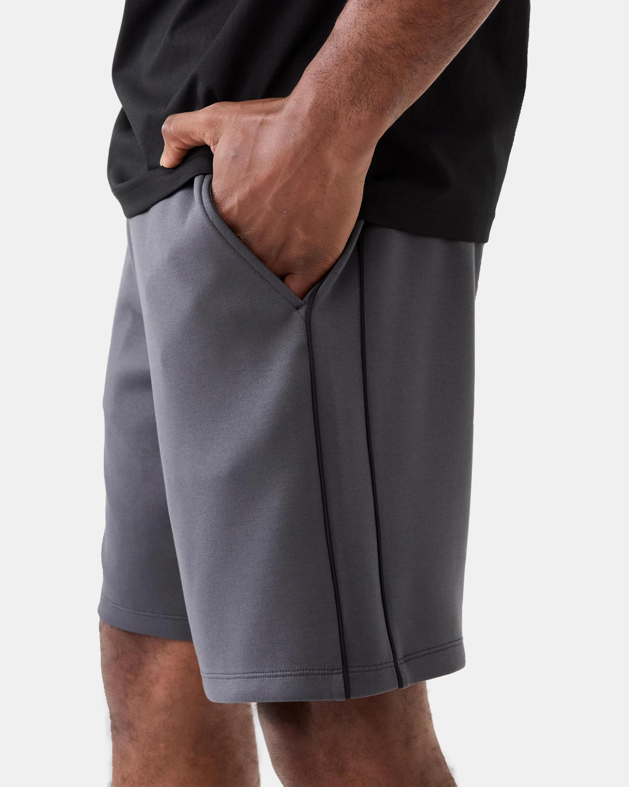 1 Active Mens 9in. Scuba Piping Detail Shorts Gry Drkish, 1 of 8