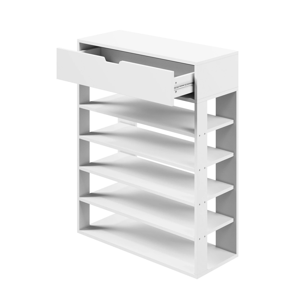 6 Oikiture Shoes Storage Rack 5-tier Shelves Shoe Storage Cabinet Drawer
 - White, 6 of 8