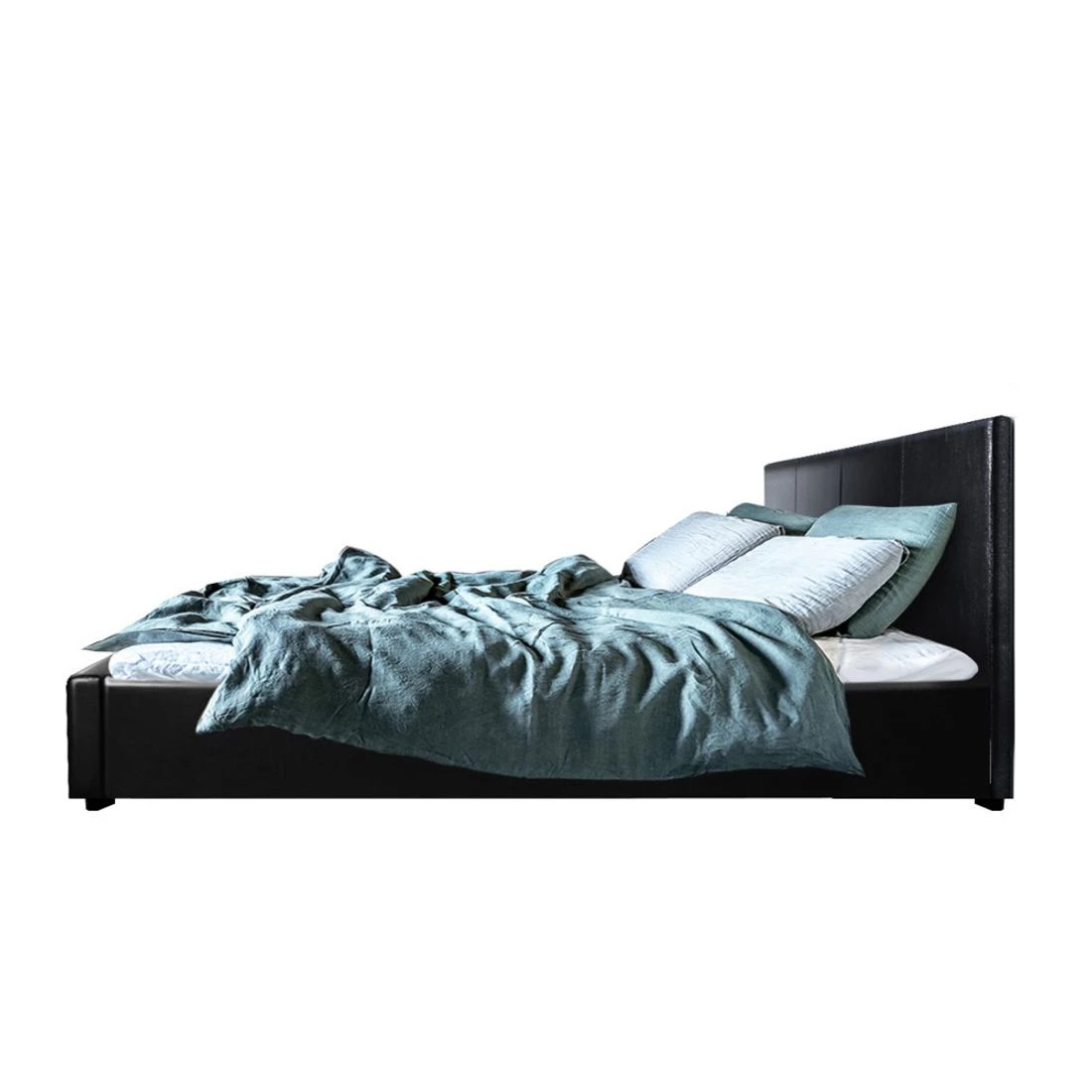4 Artiss Bed Frame Queen Size Gas Lift  NINO - Black, 4 of 10