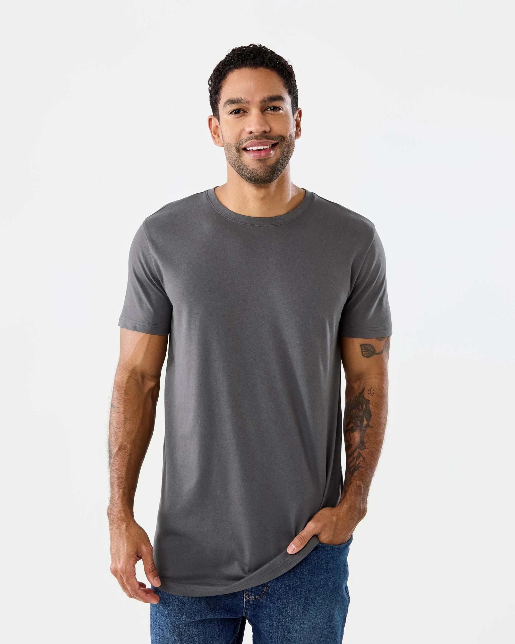 1 Cotton Longline T-shirt Gry Seal, 1 of 6