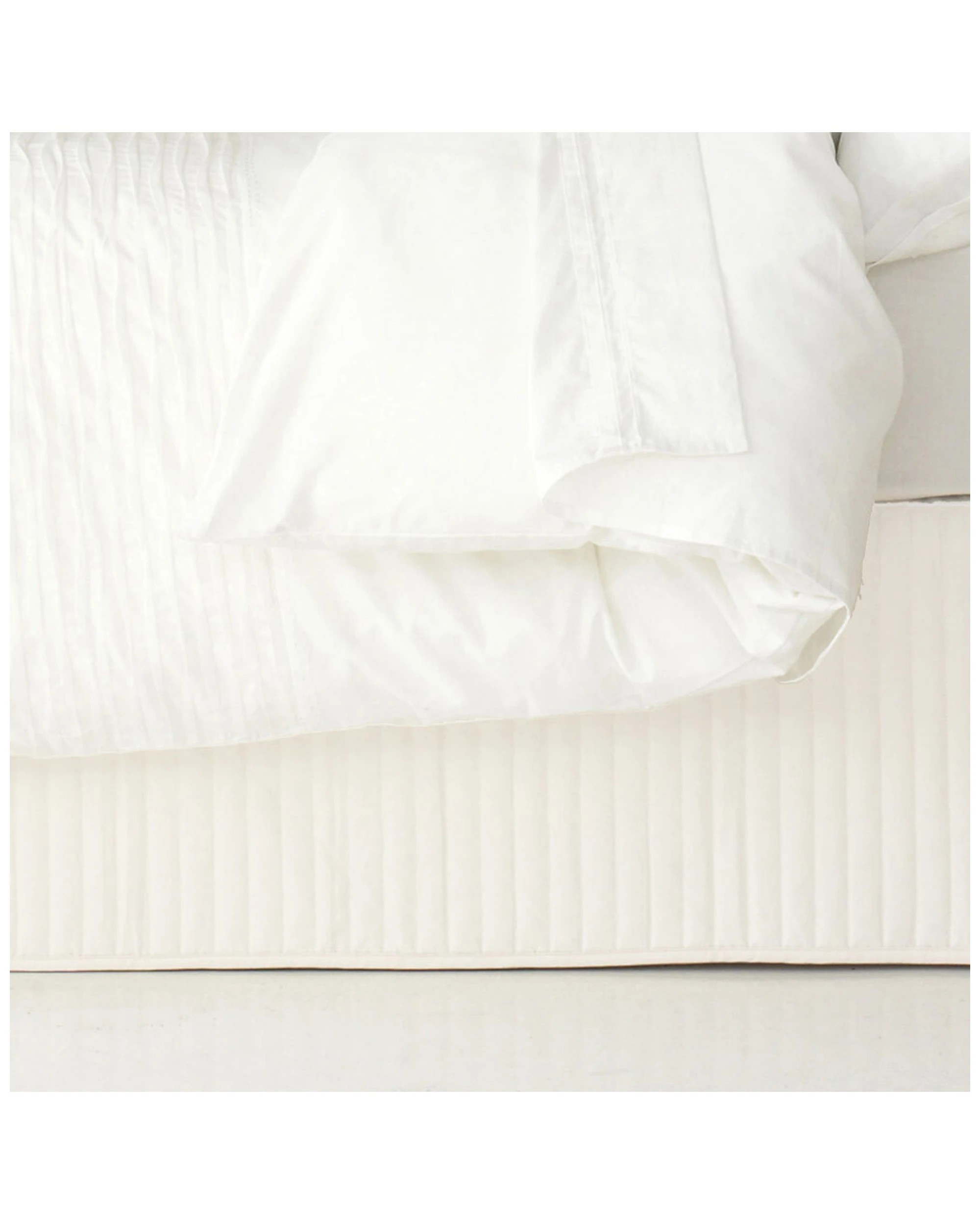 2 Ardor Boudoir Channel Quilted Valance Skirt Fit Base Cover - Queen Bed - White, 2 of 3