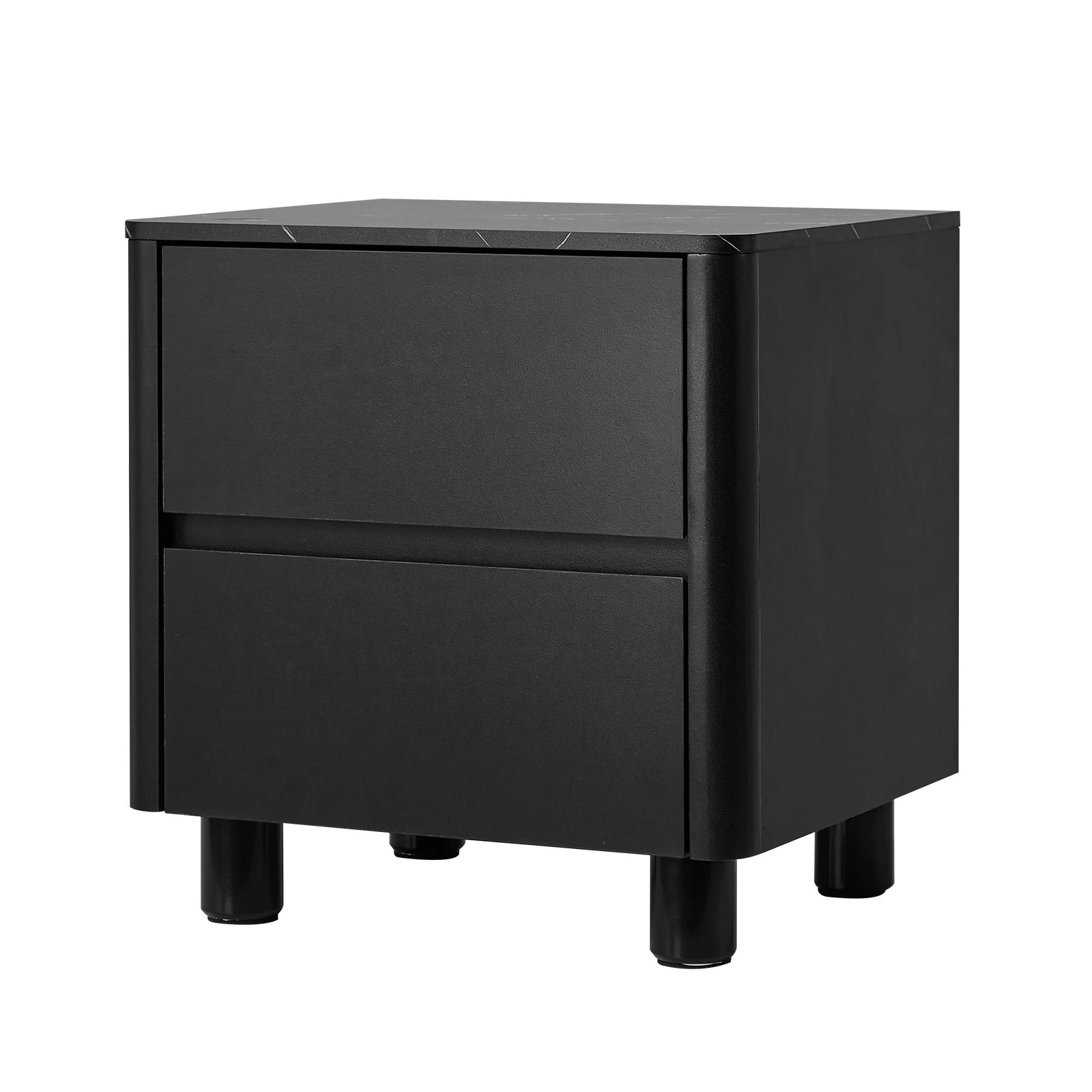 1 Oikiture Bedside Table 2 Drawers Storage Cabinet Nightstand Side Table - Black, 1 of 9