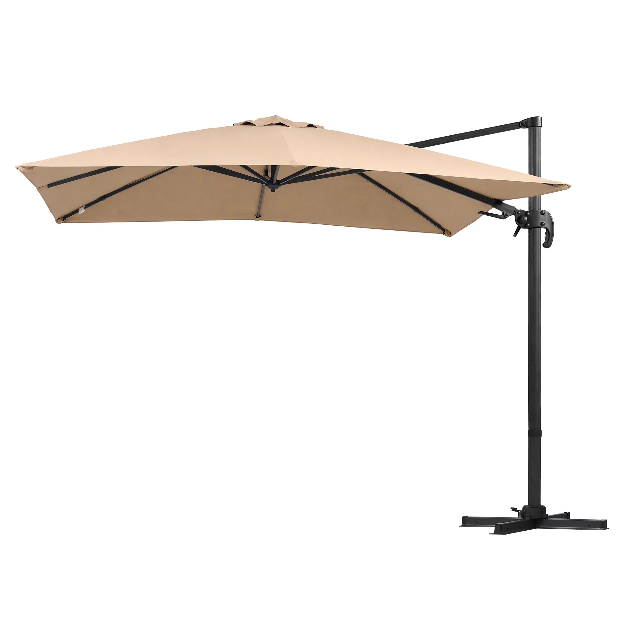 1 Instahut Outdoor Umbrella 3m Left-right Tilting Cantilever Patio Parasol - Beige, 1 of 8
