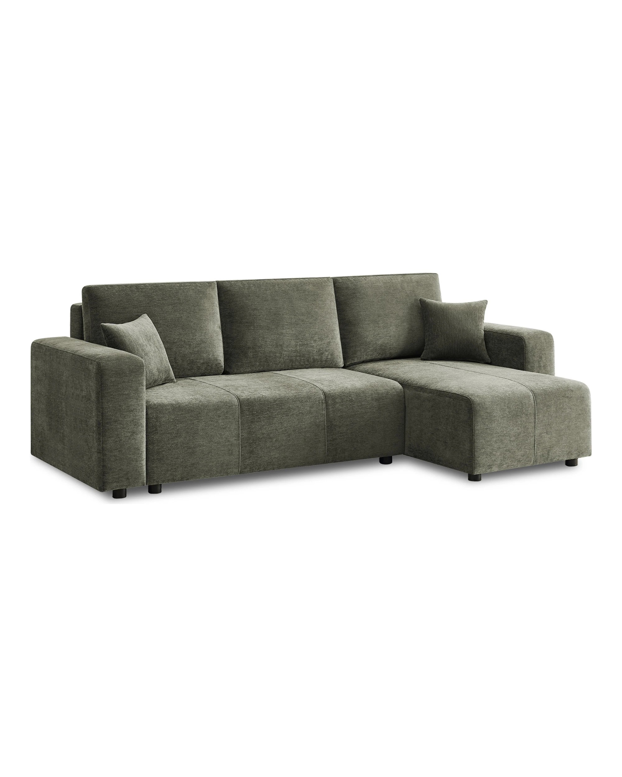 1 Sarantino Caliana Reversible L Shape Sofa Bed with Storage and Backrest - Green, 1 of 10