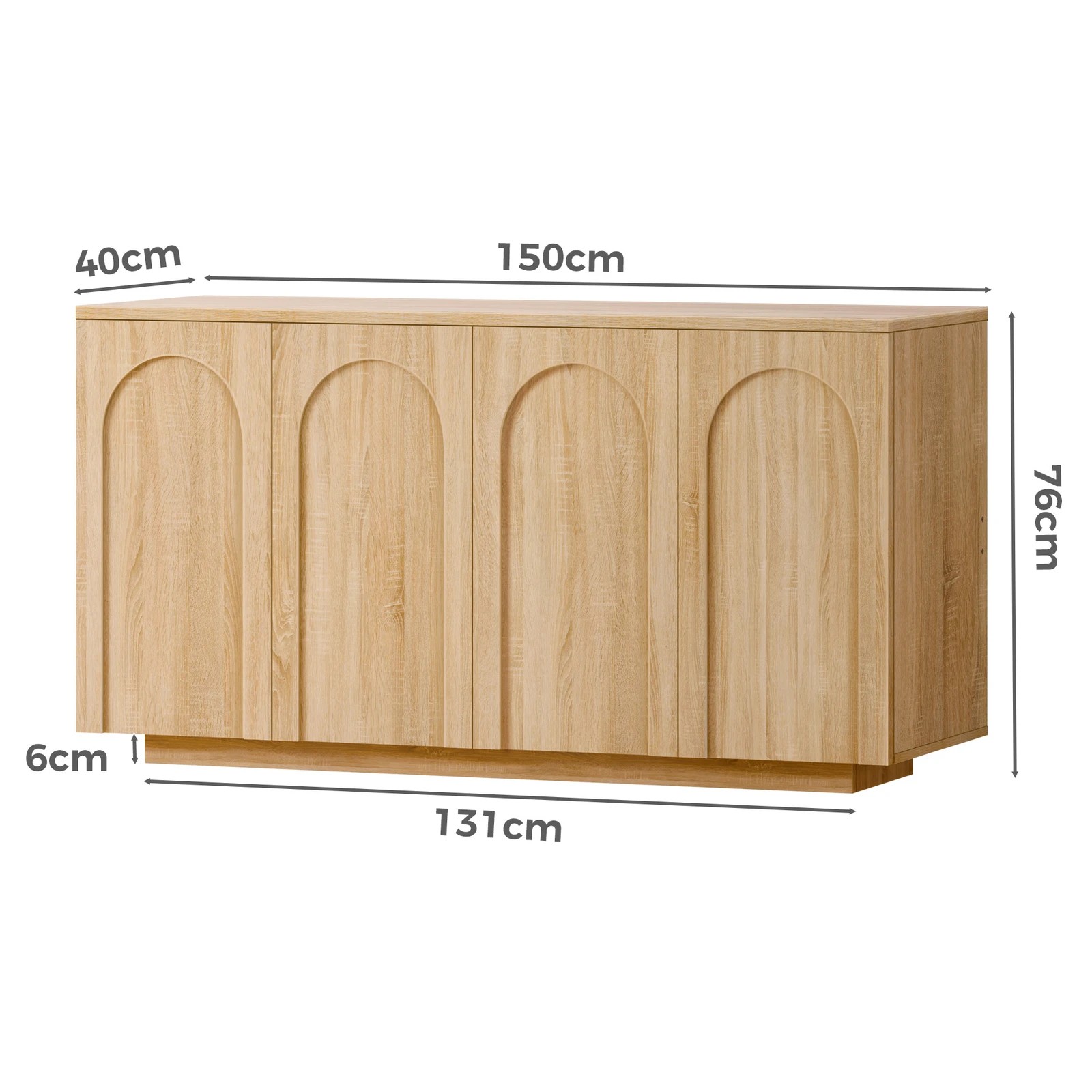 9 Alfordson Buffet Sideboard Storage Cabinet Cupboard Pantry Kitchen - Oak, 9 of 10
