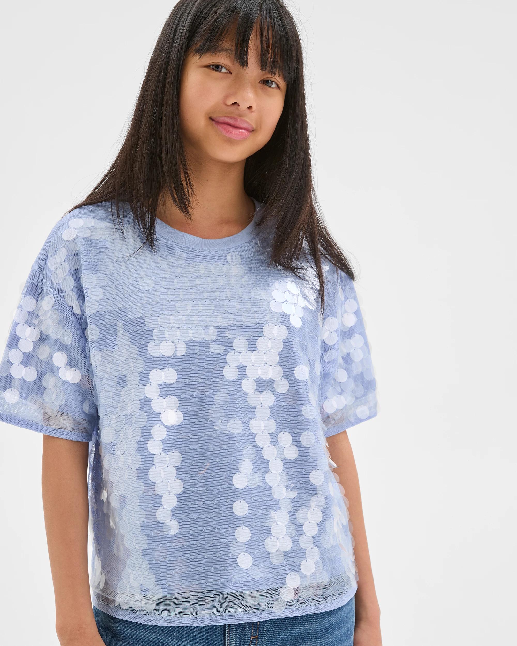 3 Target Kids Sequin Short Sleeve T-Shirt BLUE, 3 of 6