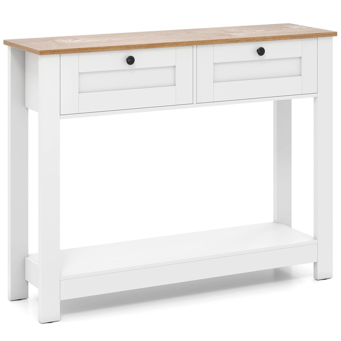 1 Costway Farmhouse Console Table w/2 Drawers Entryway Side Table, 1 of 10