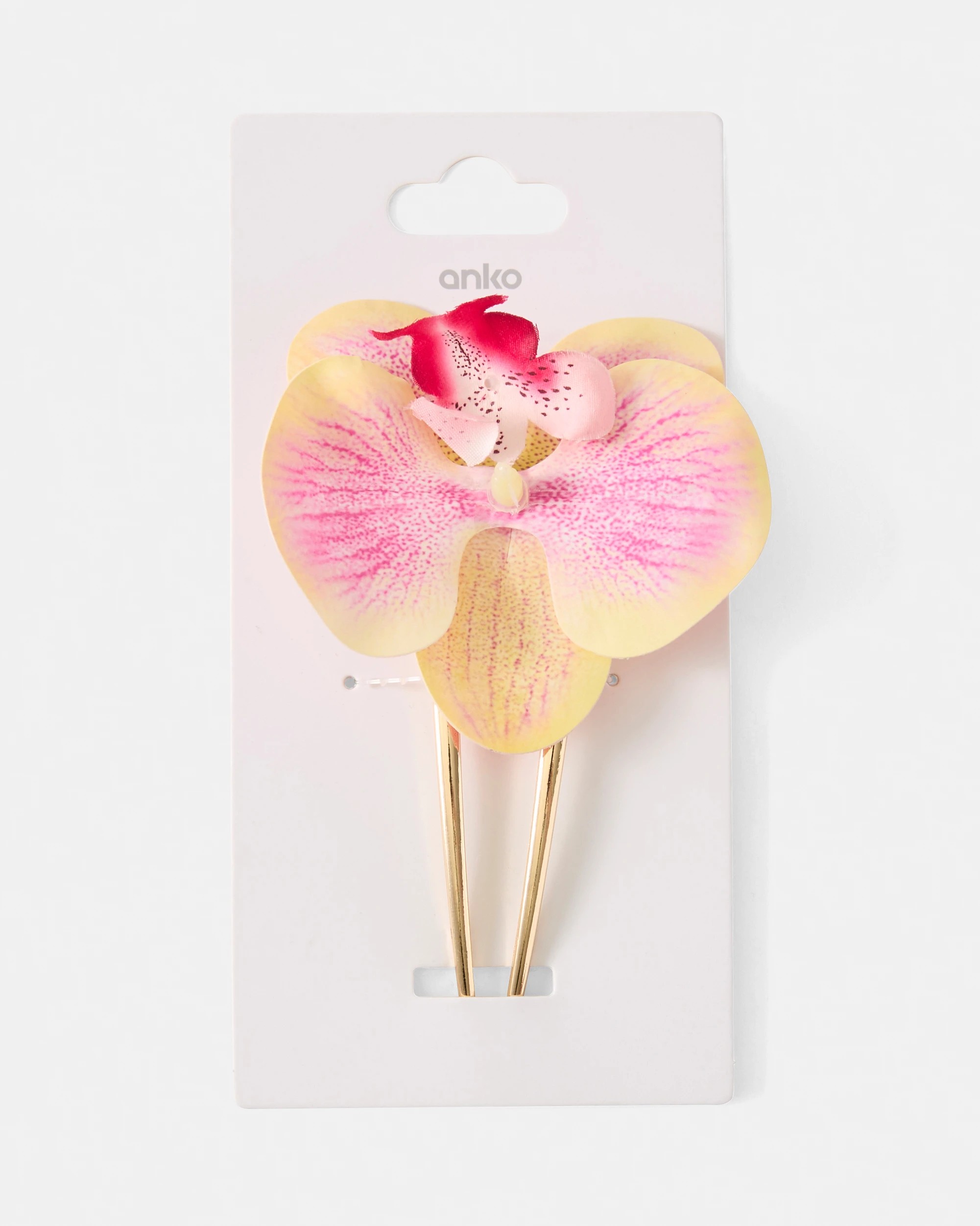 4 Orchid French Hair Pin - Yellow, 4 of 4