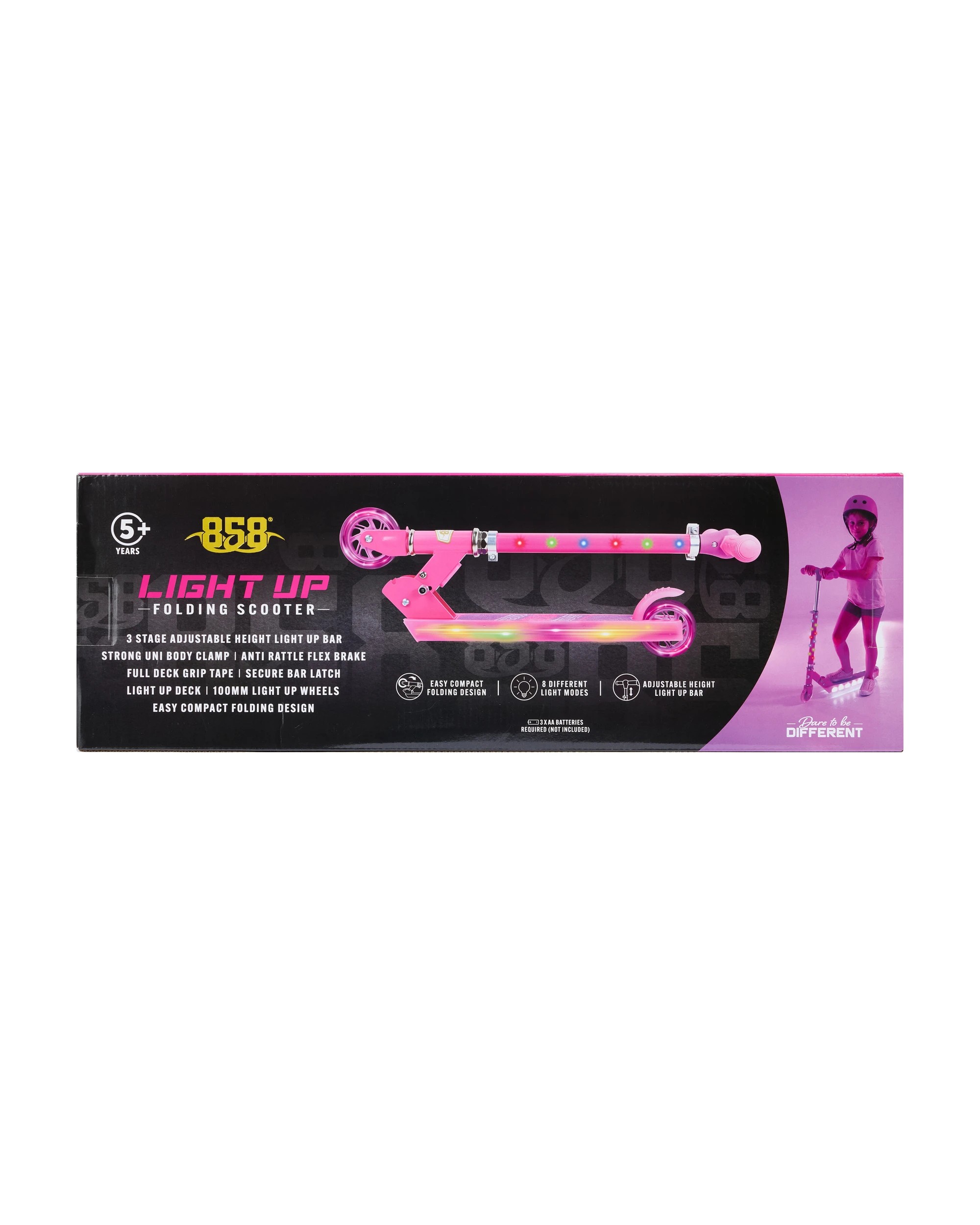 9 858 Light Up Folding Scooter - Pink, 9 of 9