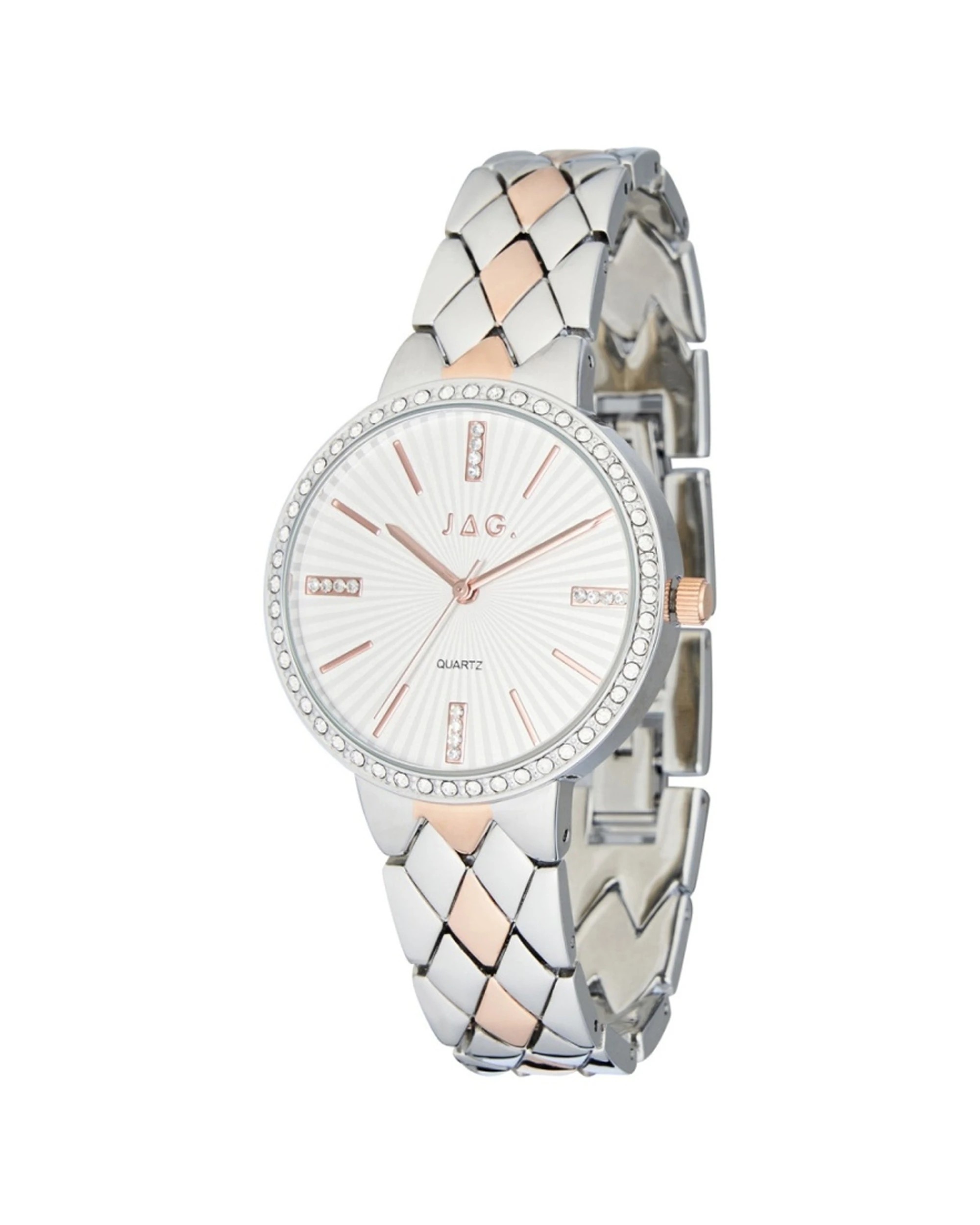 2 JAG Balmoral Silver & Rose Gold Metal Band 36mm Watch Splash Resistant, 2 of 2