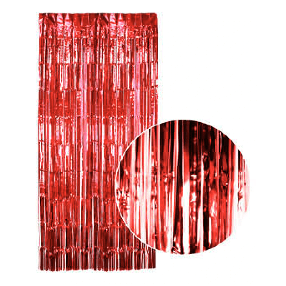 1 Br Costumes Tinsel Curtain Foil Metallic Fringe Backdrop Party Door Decorations - (200cm X 100cm) - Red, 1 of 2