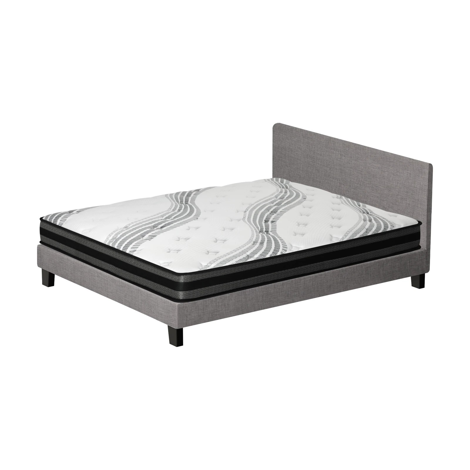 9 Oikiture Queen Bed Frame With Mattress Set
 - Grey, 9 of 10