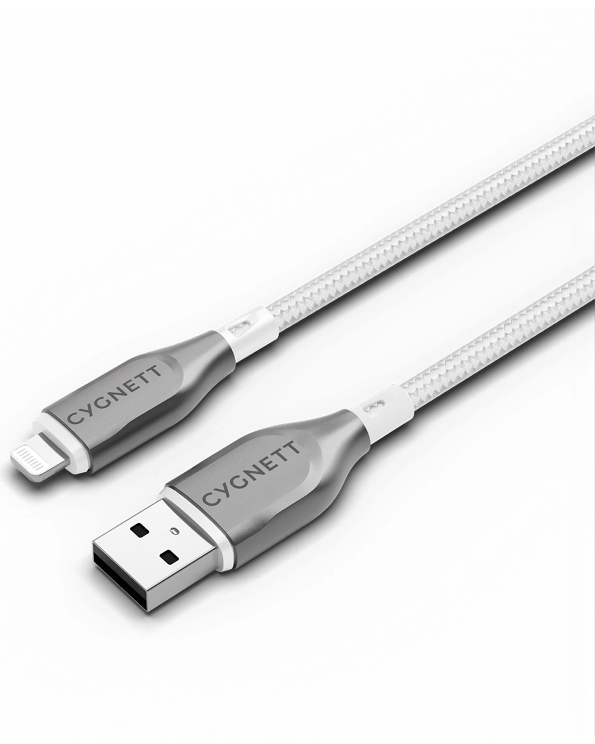 1 Cygnett Armoured USB-A to 8-Pin Cable For iPhone 3m - White, 1 of 5