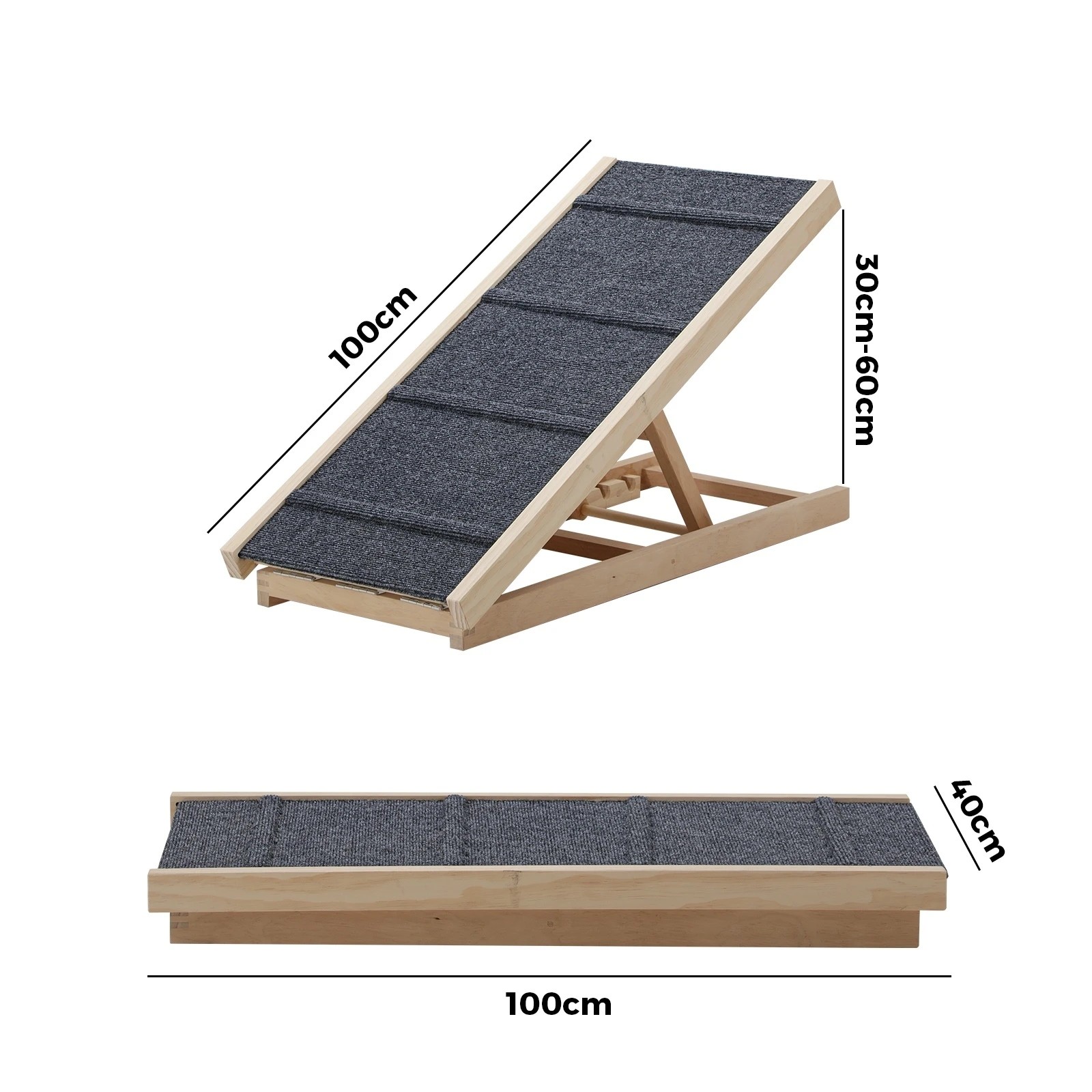 7 Alopet Dog Pet Ramp Adjustable Height Stairs Bed Sofa Car Foldable 100cm - Natural, 7 of 10
