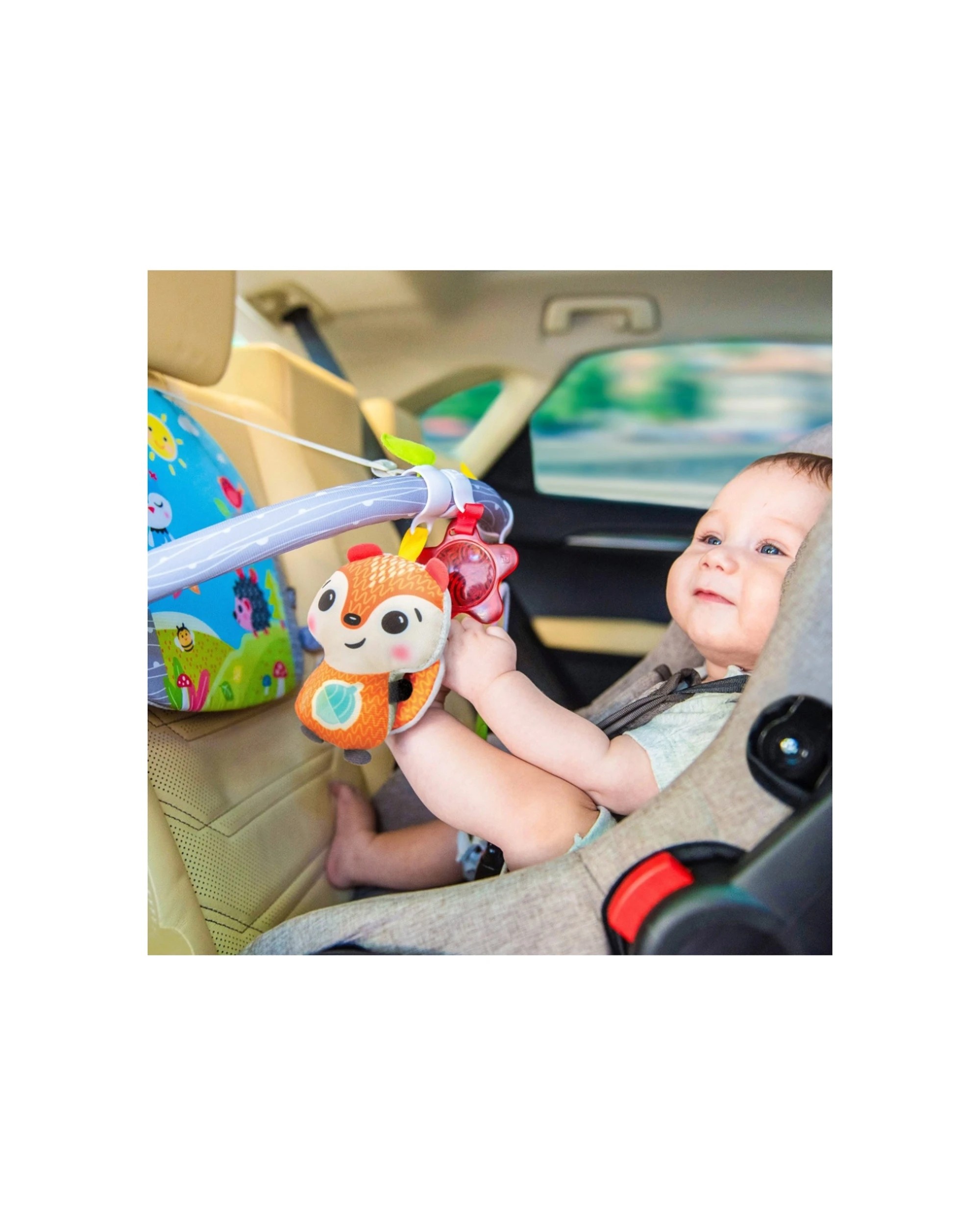 3 Benbat Dazzle Friends Interactive Clip On Car Seat Baby Toys Double Sided 0 - Pink, 3 of 4