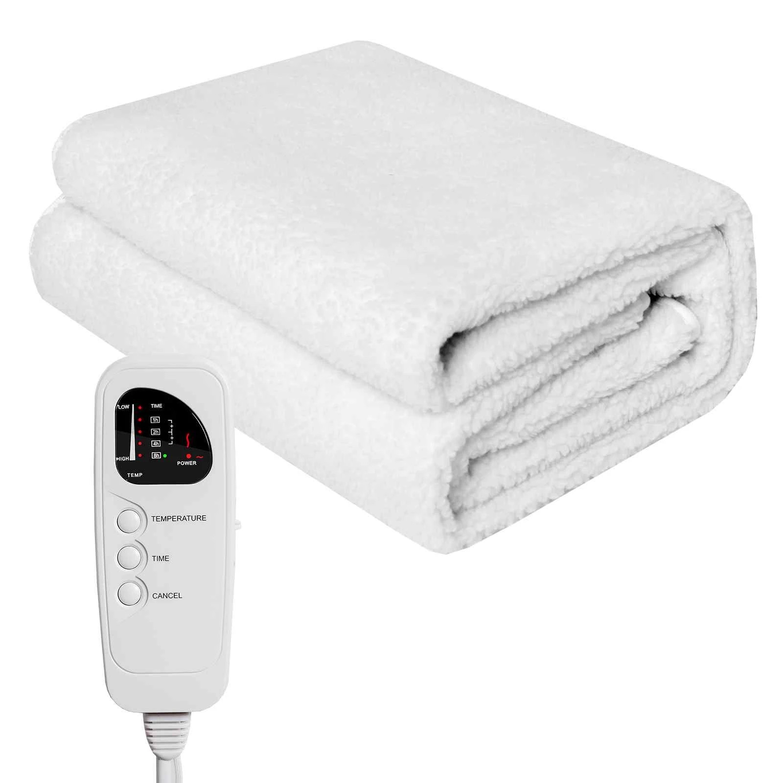 1 Costway 180x75cm Electric Blanket Massage Table Pads Soft Fleece Heated Pad w/Timer, 1 of 1