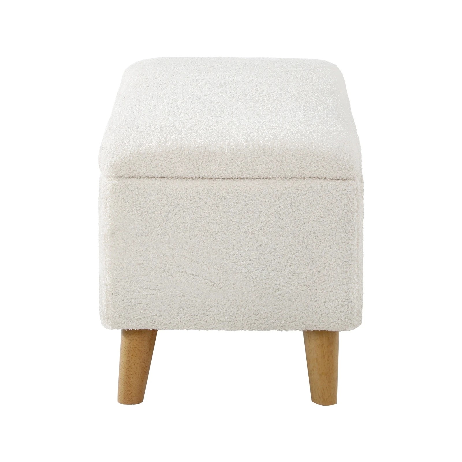 9 Oikiture Storage Ottoman Blanket Box Chest Toy Foot Stool Sherpa
 - White, 9 of 10