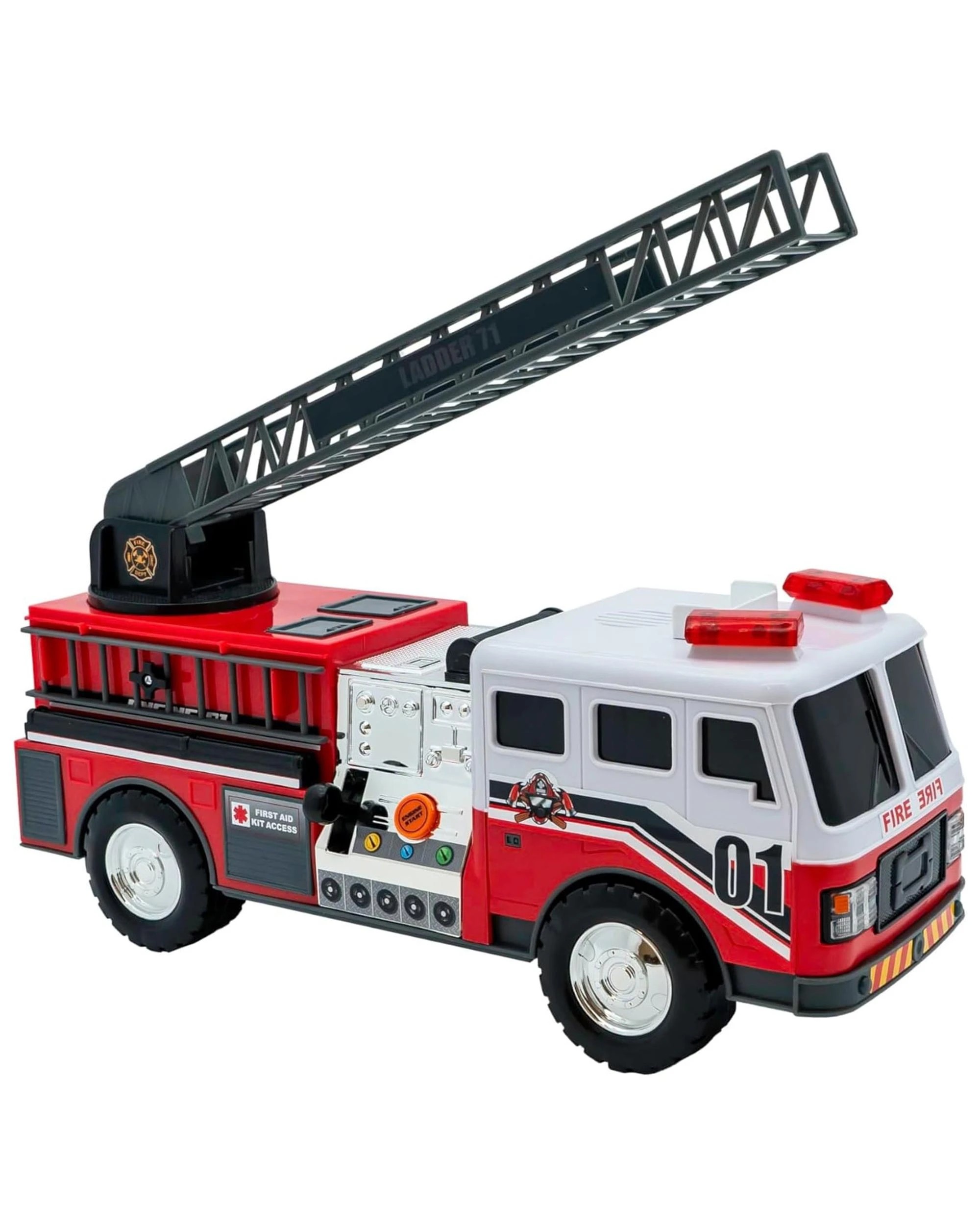 2 Mighty Fleet Action Drive Fire Truck 16 inch Interactive Vehicle, 2 of 7