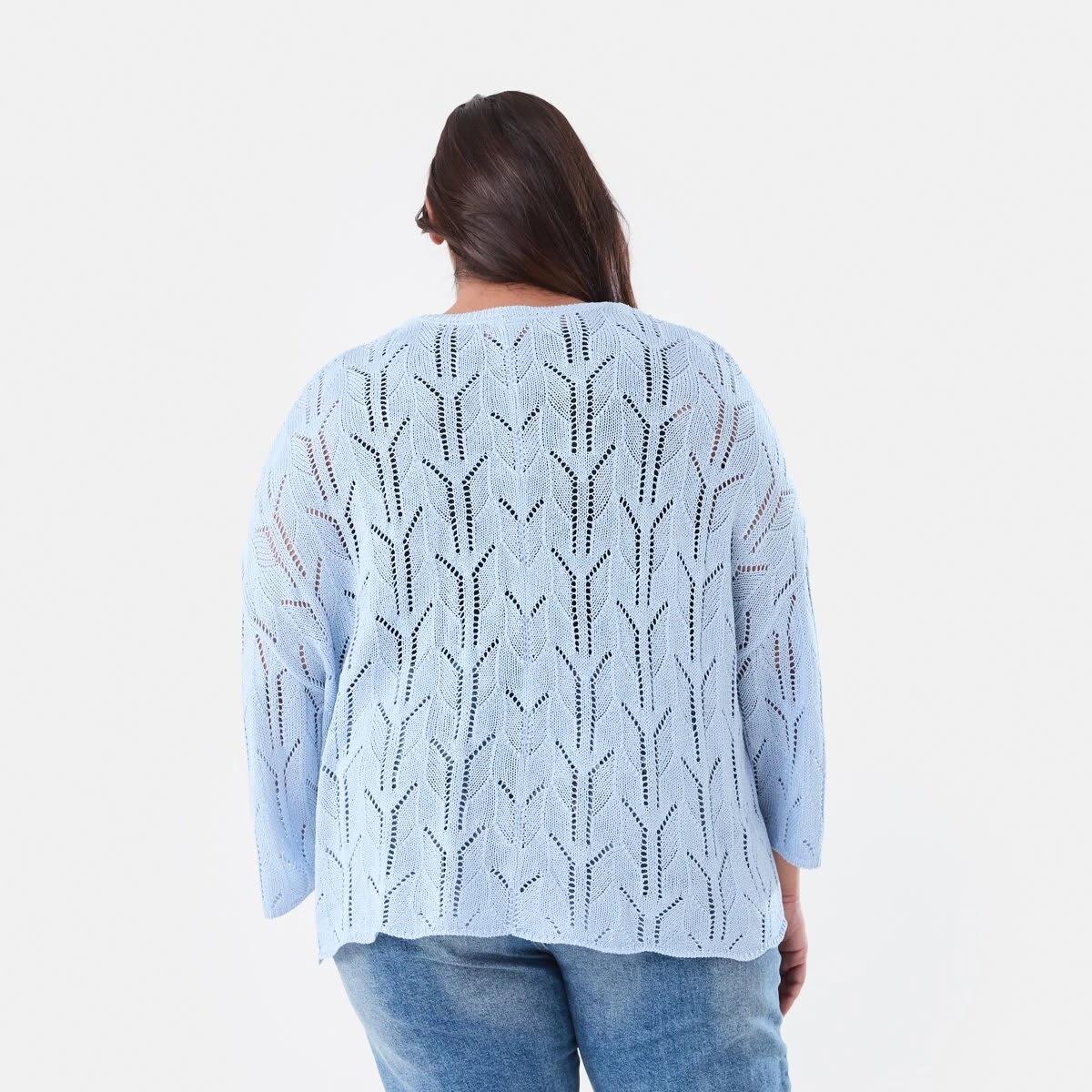 3 Curve Crochet Batwing Jumper BRUNI BLUE, 3 of 5